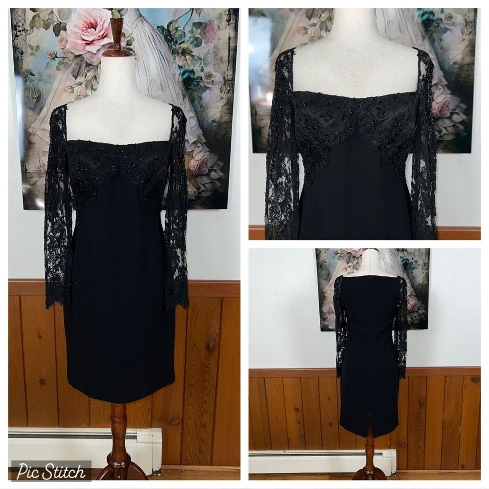 Badgley Mischka Elegant Badgley Mischka Little Black Dress! Size S / US 4 / IT 40 - 1 Thumbnail