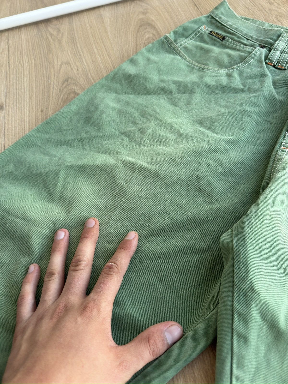 Diesel Vintage Diesel Y2K Faded Baggy Green long denim shorts Size US 32 / EU 48 - 4 Thumbnail
