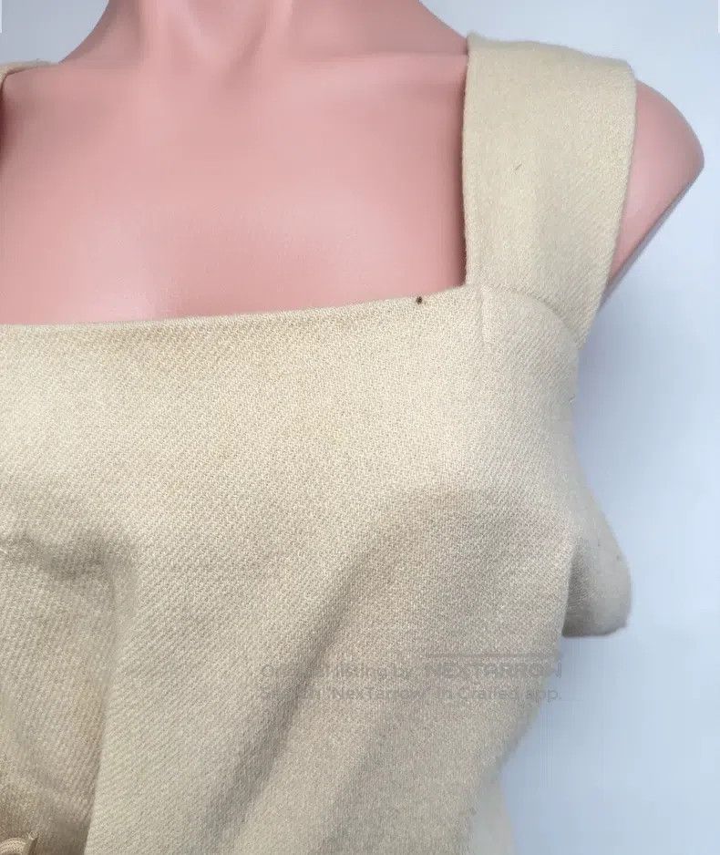 Yohji Yamamoto Yohji Yamamoto size os Beige corded suspender dress Size M / US 6-8 / IT 42-44 - 4 Thumbnail