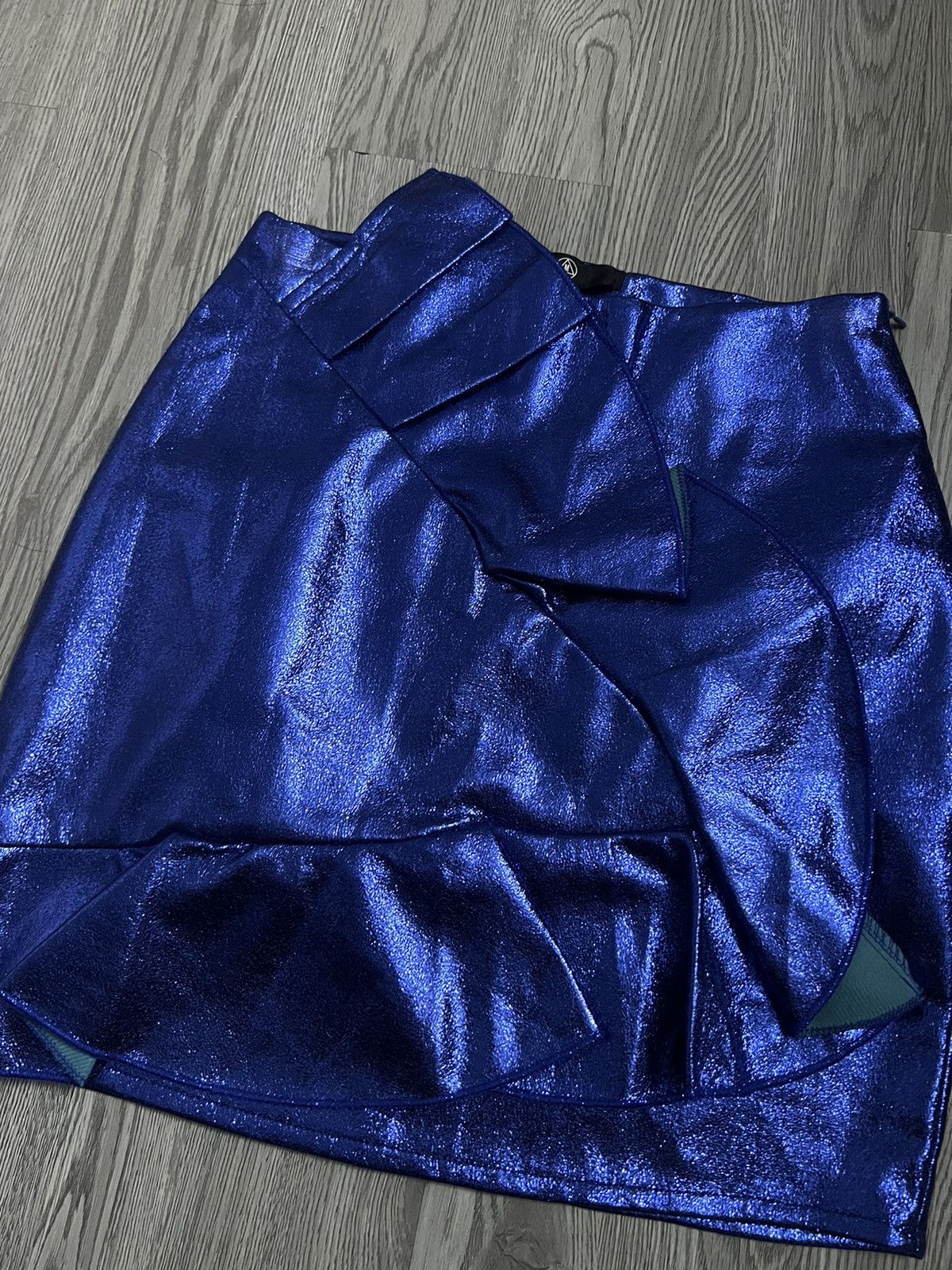 Saint Laurent Paris Missguided blue metallic mini skirt 💙✨ Size 26" / US 2 / IT 38 - 9 Thumbnail
