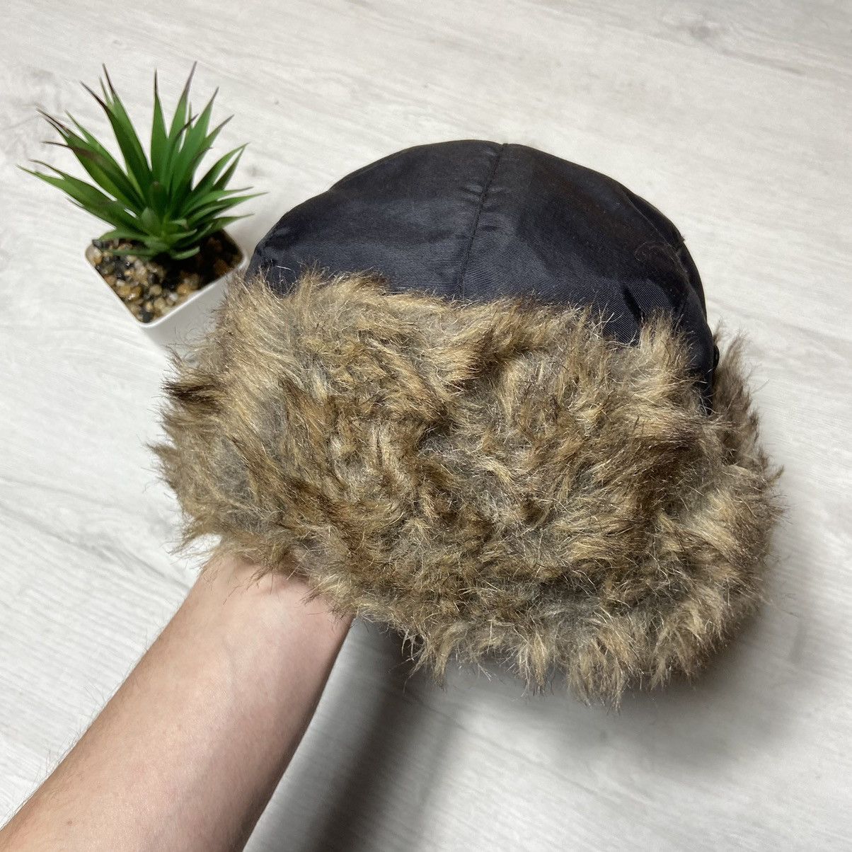 Japanese Brand × Vintage 🔥 Y2K Fuzzy Mohair Fur Ushanka hat style 1990s Size ONE SIZE - 6 Thumbnail