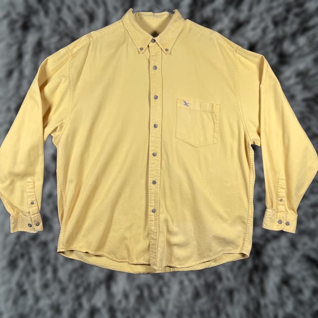 Eddie Bauer Eddie Bauer Shirt Mens XL Yellow Button-Down Long Sleeve Twill Cotton Pocket Button-Up Size US XL / EU 56 / 4 - 1 Thumbnail