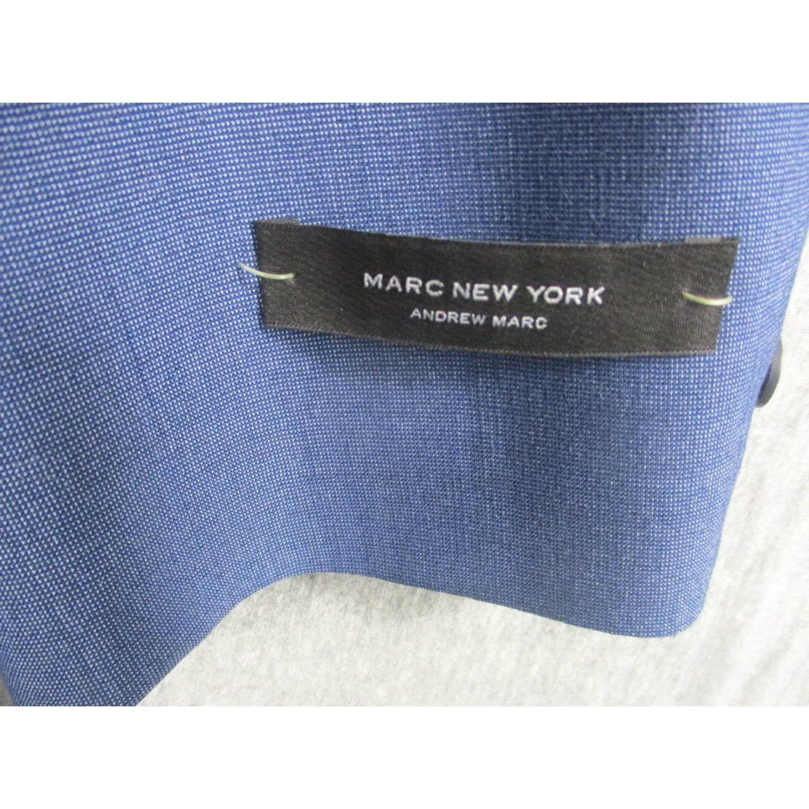 Vintage Marc New York Andrew Marc Blazer Mens 42R Casselman Blue Stretch Suit Jacket 2 Piece Notch Lapel Two-Button Casual Formal Business Size 42R - 4 Thumbnail