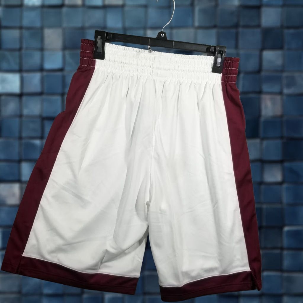 Nike Nike Basketball Shorts Men's Medium White Maroon Drawstrings Size US 31 - 1 Thumbnail