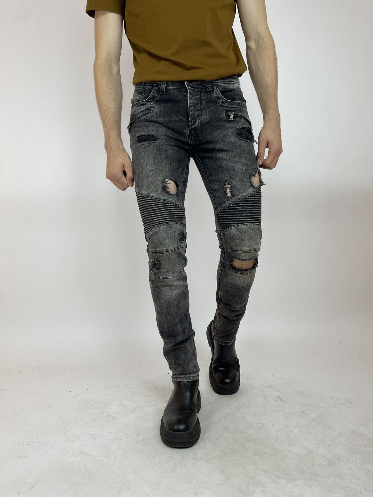 Other PASCUCCI Biker jeans skinny avantgarde drill Mens size 31x34 Size US 31 - 1 Thumbnail