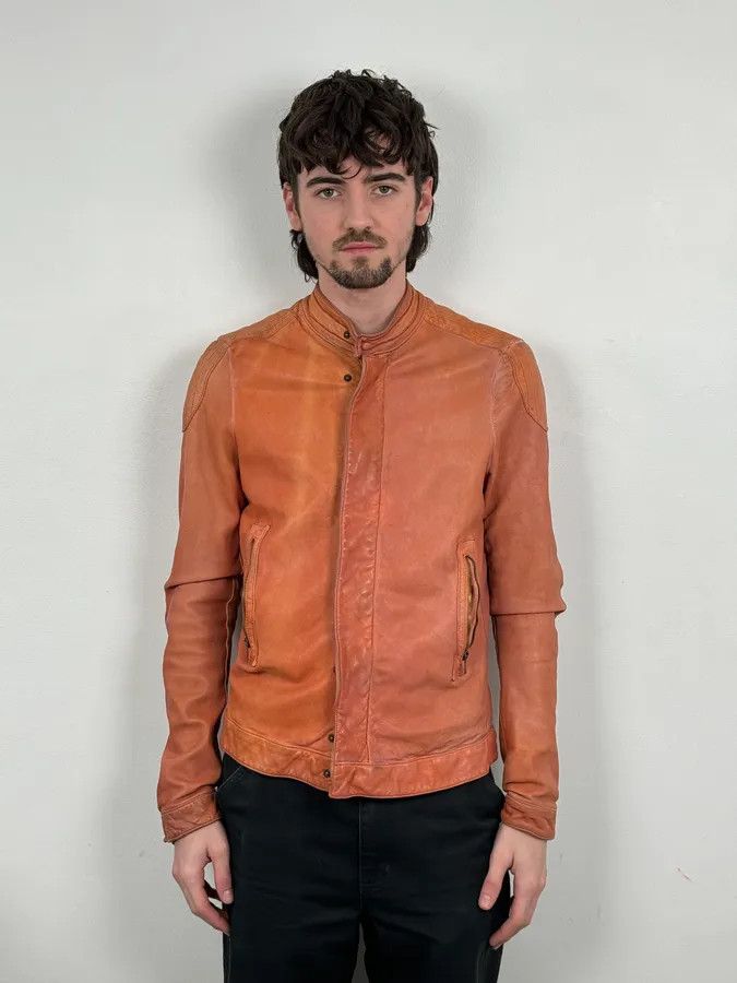 Giorgio Brato Giorgio Brato Eroded Orange Leather Jacket Size US S / EU 44-46 / 1 - 1 Thumbnail