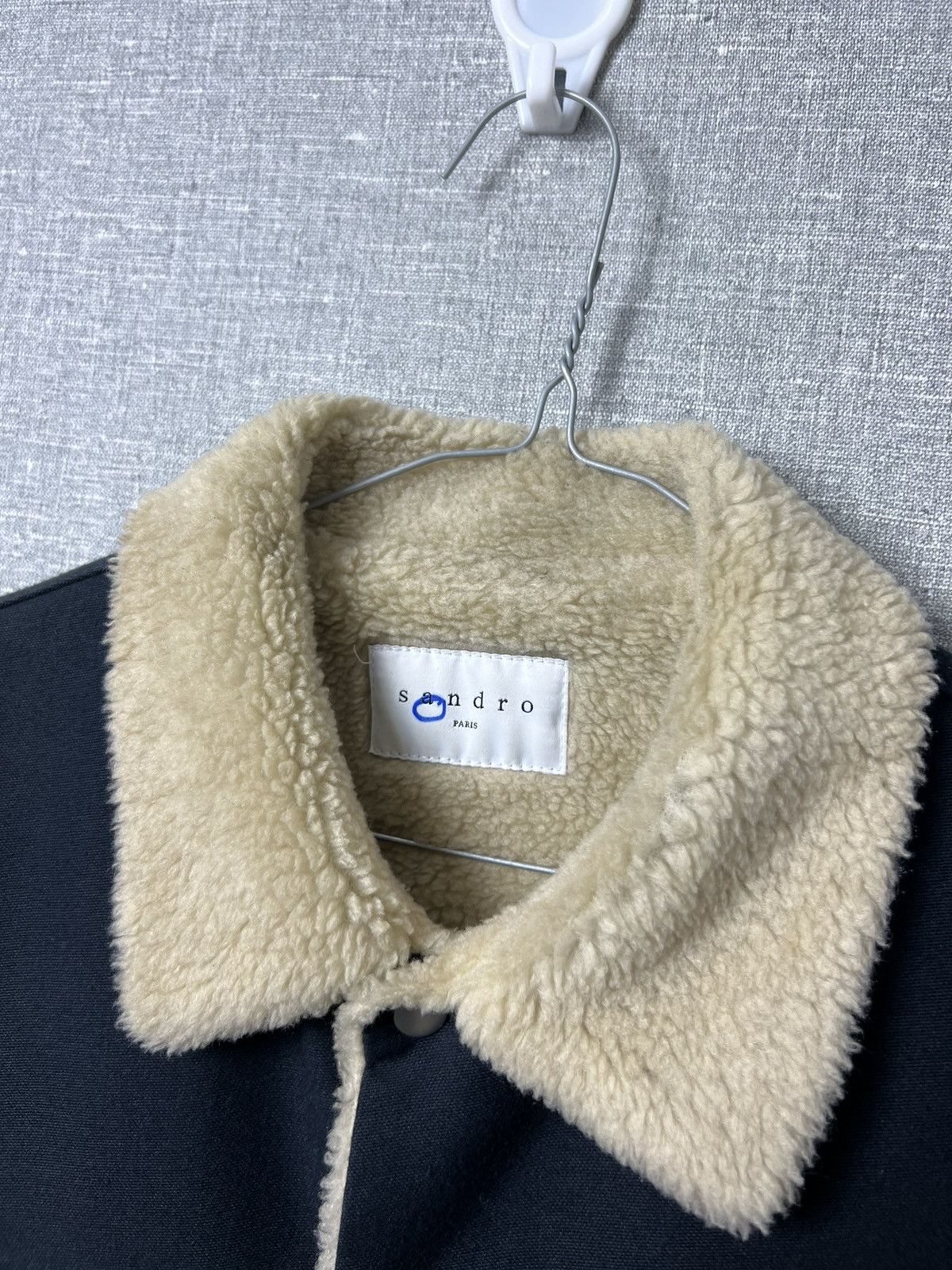 Sandro Sandro Dark Navy Fully Lined Shearling Jacket Men’s Size S Size US S / EU 44-46 / 1 - 7 Thumbnail