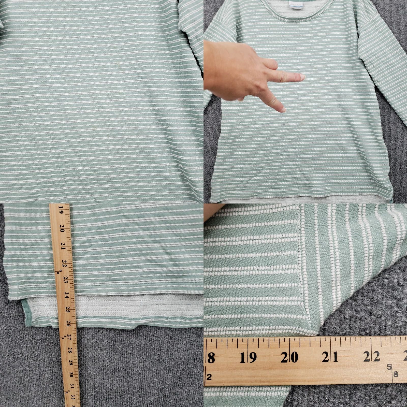 Vintage Columbia T-Shirt Womens M Green Striped 3/4 Sleeve Casual Logo Fish Outdoor Pullover Shirt Medium Womens Size M / US 6-8 / IT 42-44 - 8 Thumbnail
