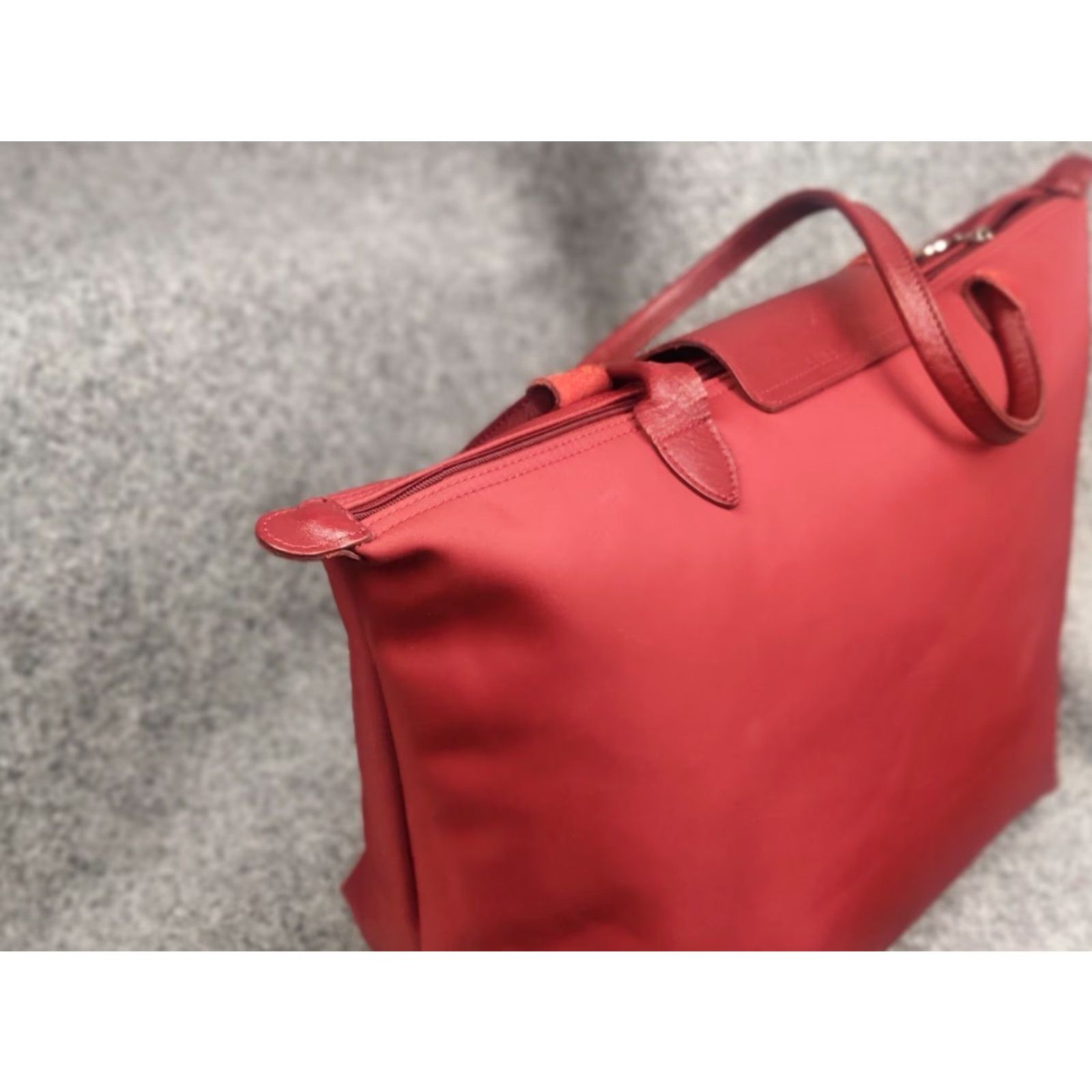 Longchamp Longchamp Le Pliage Néo wine red-colored nylon and leather tote bag Handbag Size ONE SIZE - 5 Thumbnail