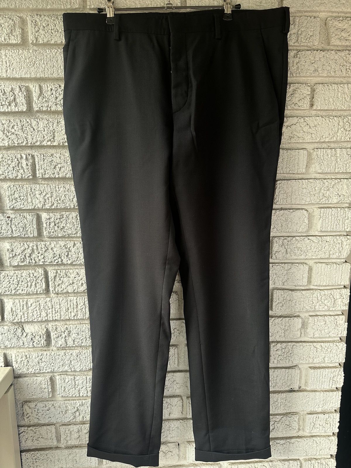 Image of Prada Mainline Wool Trousers in Black, Men's (Size 36)