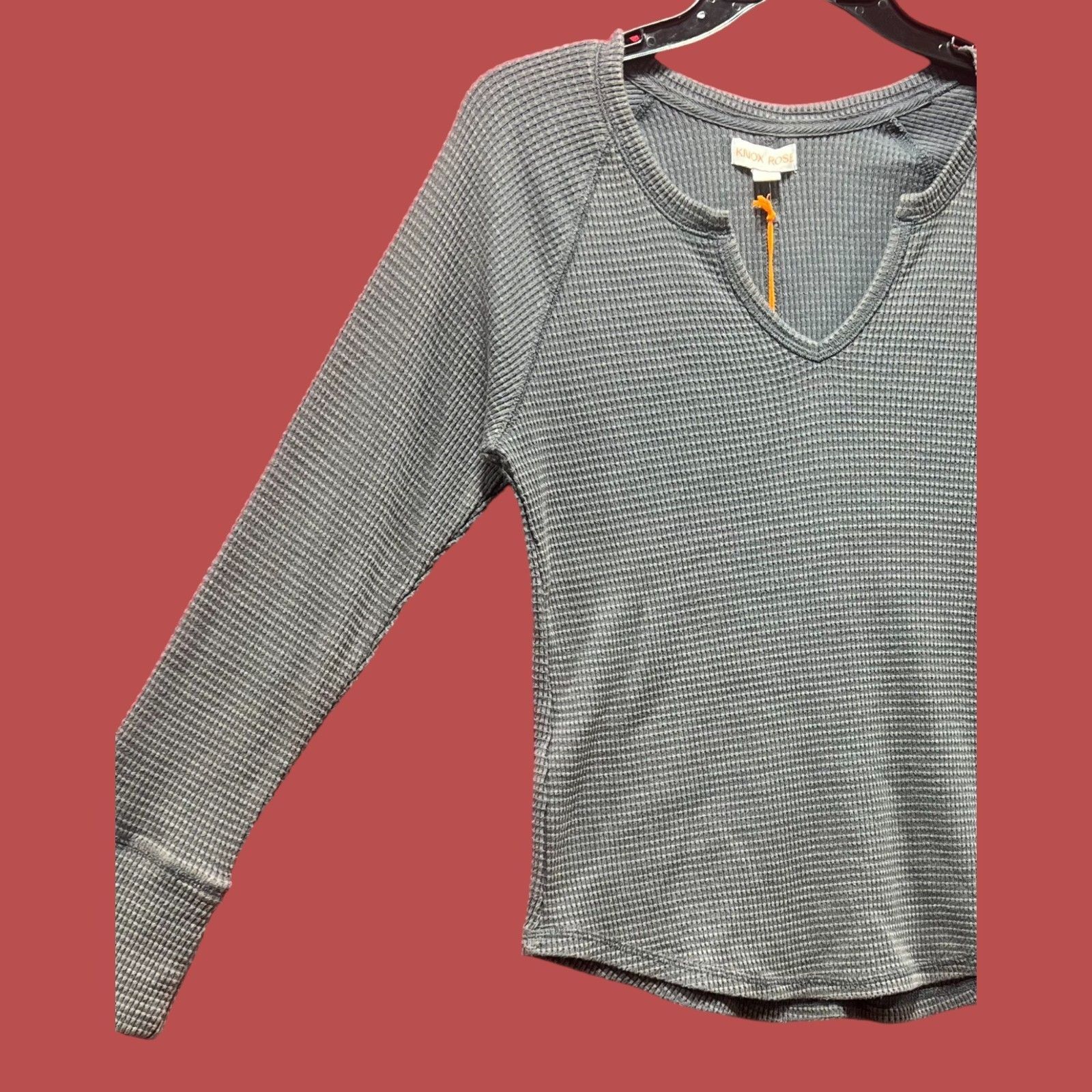 Other Knox Rose - Women's Long Sleeve Notch Neck Thermal Top - Dar Size M / US 6-8 / IT 42-44 - 14 Thumbnail