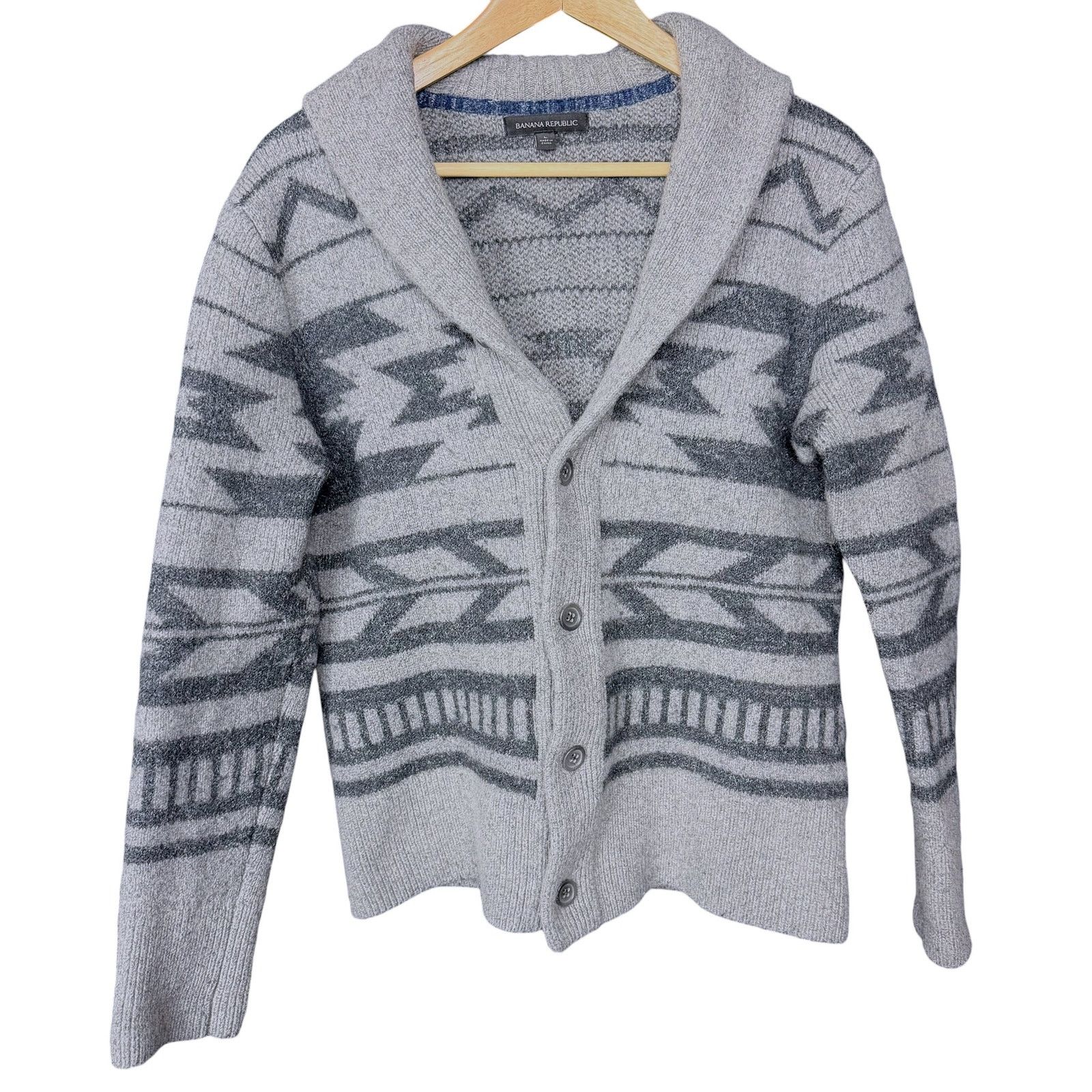 Banana Republic Banana Republic Aztec Graphic Men's L Shawl Collar Cardigan Size US L / EU 52-54 / 3 - 7 Thumbnail