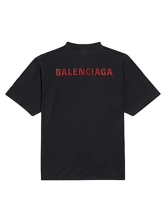 Balenciaga os11x0326 Back Medium Fit T-Shirt in Black Size US L / EU 52-54 / 3 - 2 Thumbnail
