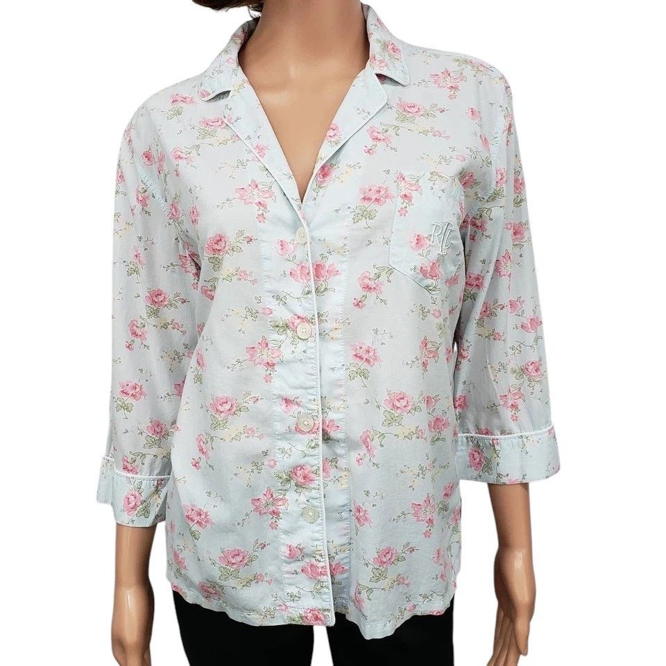 Lauren Ralph Lauren Lauren Ralph Lauren Pajama PJ Top Floral LRL Monogram M Size M / US 6-8 / IT 42-44 - 3 Thumbnail