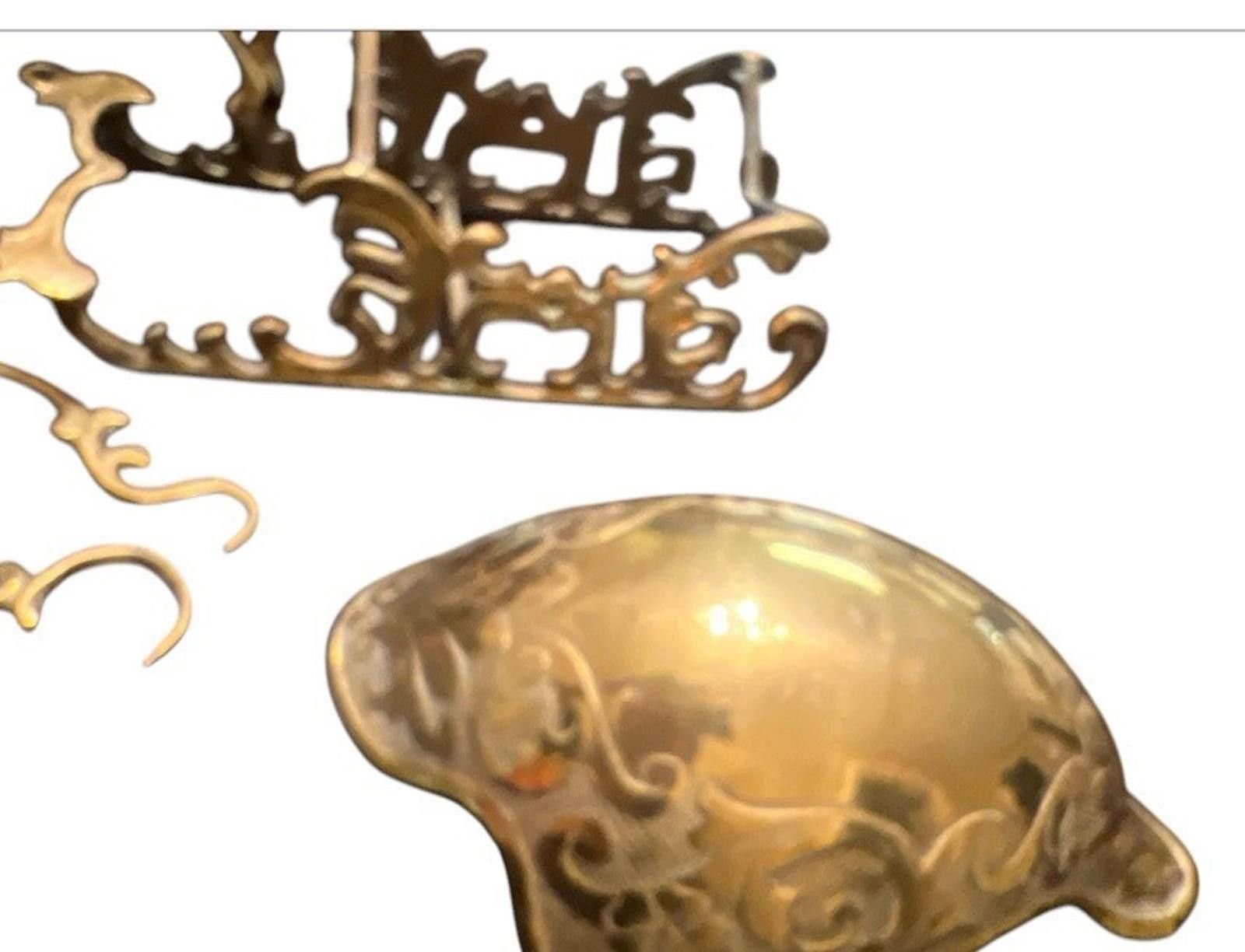 Designer Large Solid Brass Reindeer and Sleigh Holiday Decor Size ONE SIZE - 5 Thumbnail
