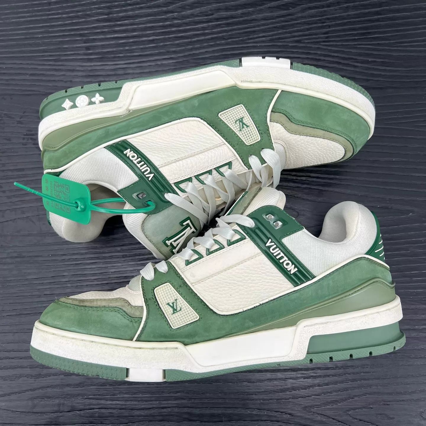 Louis Vuitton LV Trainer Matcha Green 8/42 LikeNew Original Box Size US 9 / EU 42 - 3 Thumbnail