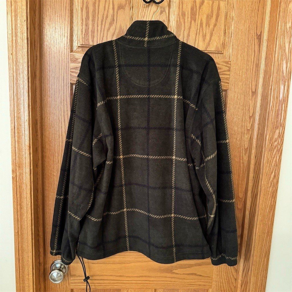 Izod IZOD Sweater Mens XL Brown Brown Plaid 1/4 Zip Mock Neck Pu Size US XL / EU 56 / 4 - 2 Thumbnail