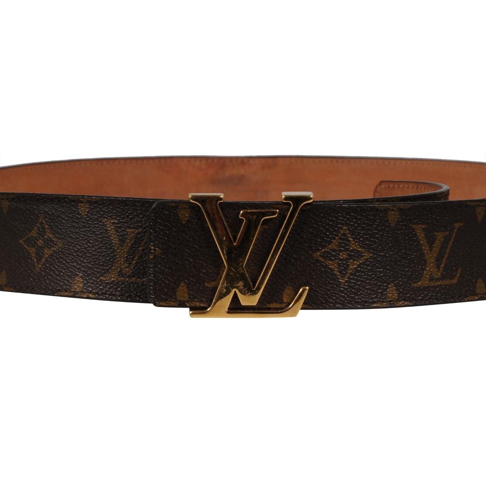 Louis Vuitton Monogram LV Initials Buckle Belt 90 36 Brown Size 36 - 2 Thumbnail