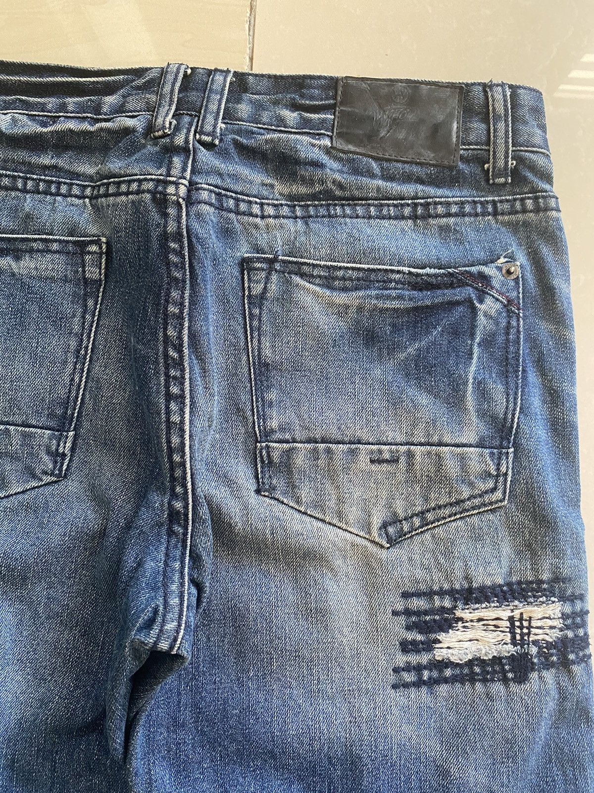 Japanese Brand × Seditionaries × Vintage WTO2 Men Destructed Slim Straight Jeans Size US 30 / EU 46 - 7 Thumbnail