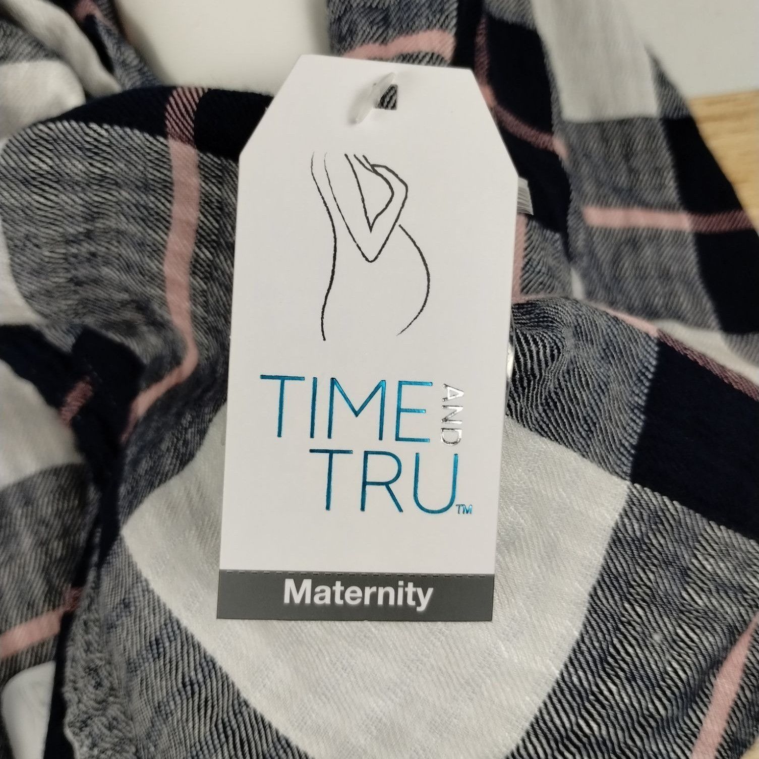 Other Time and Tru Maternity Womens Large Woven Button Up Top Blue Size L / US 10 / IT 46 - 8 Thumbnail