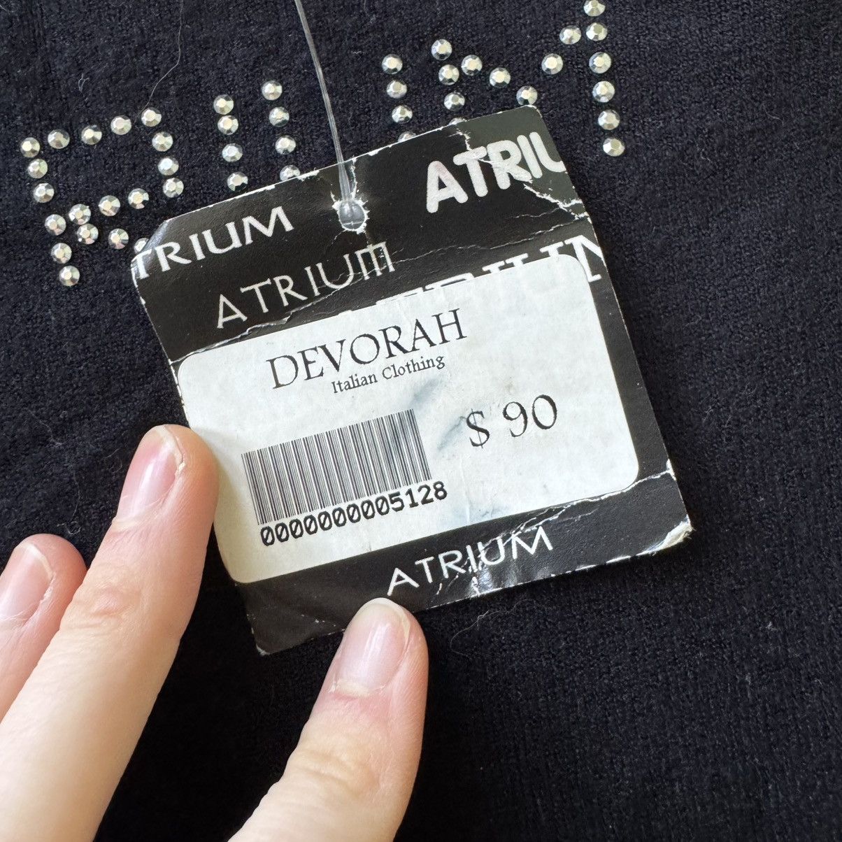 Other Vintage “Atrium” Bedazzled Knit Top Size M / US 6-8 / IT 42-44 - 4 Thumbnail