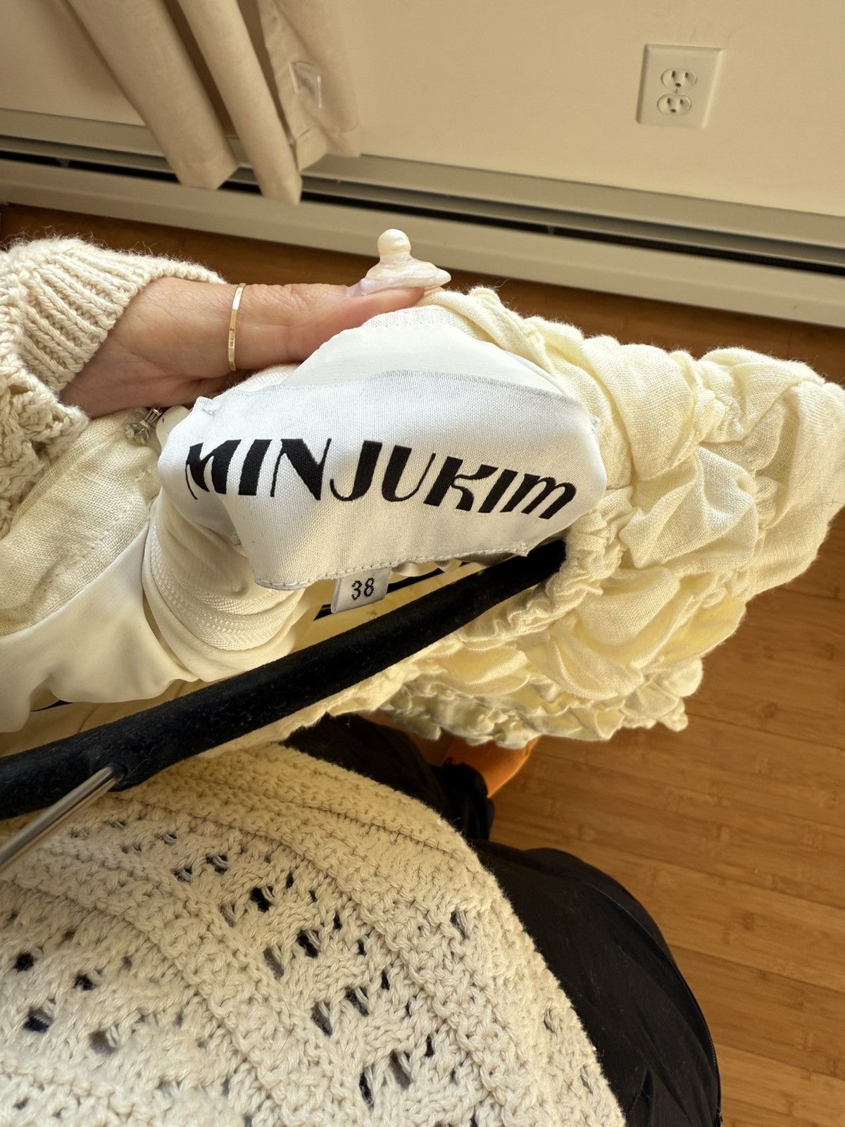 MINJUKIM MINJUKIM white floral ruffle midi dress Size XS / US 0-2 / IT 36-38 - 8 Thumbnail
