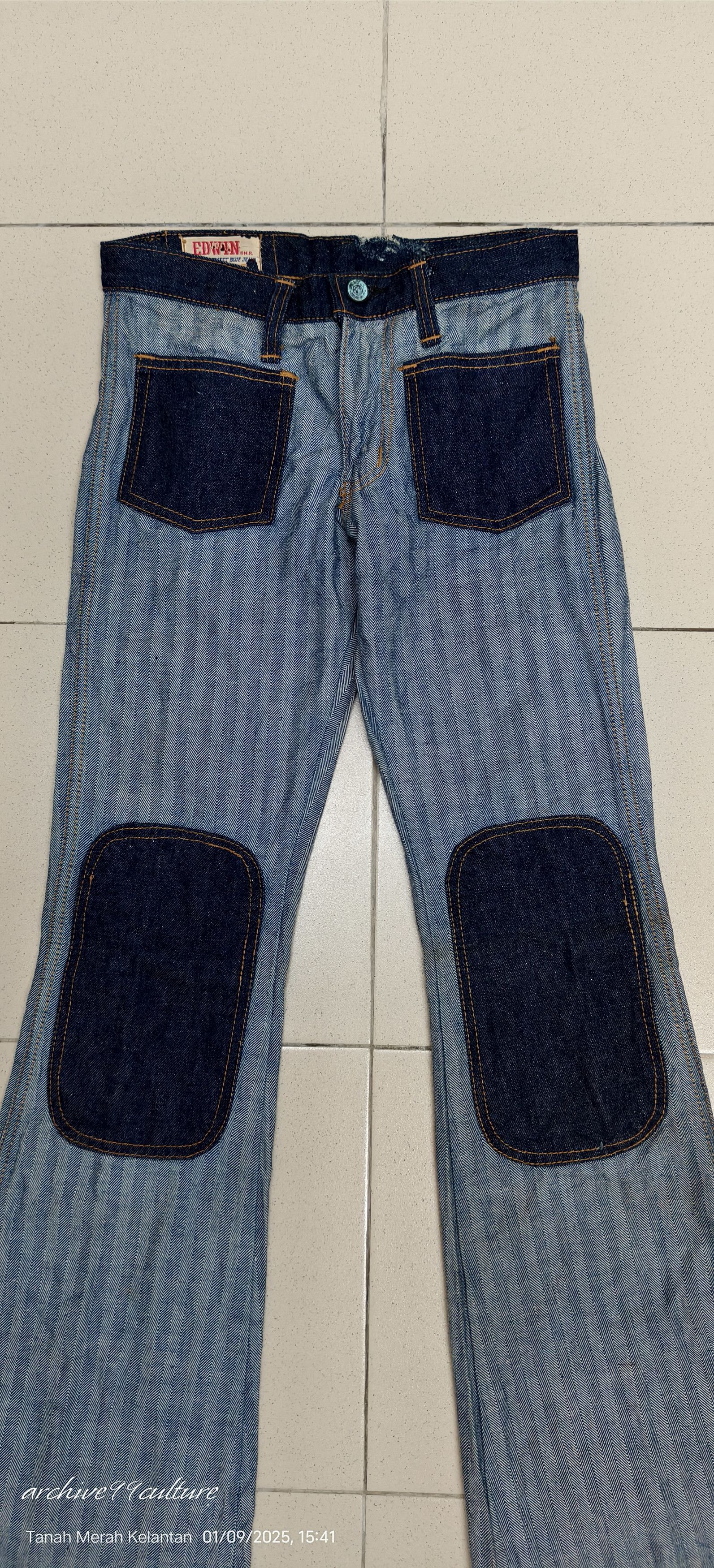 Edwin 70's Edwin Bell bottom patches Unisex jeans USA Size US 27 - 3 Thumbnail