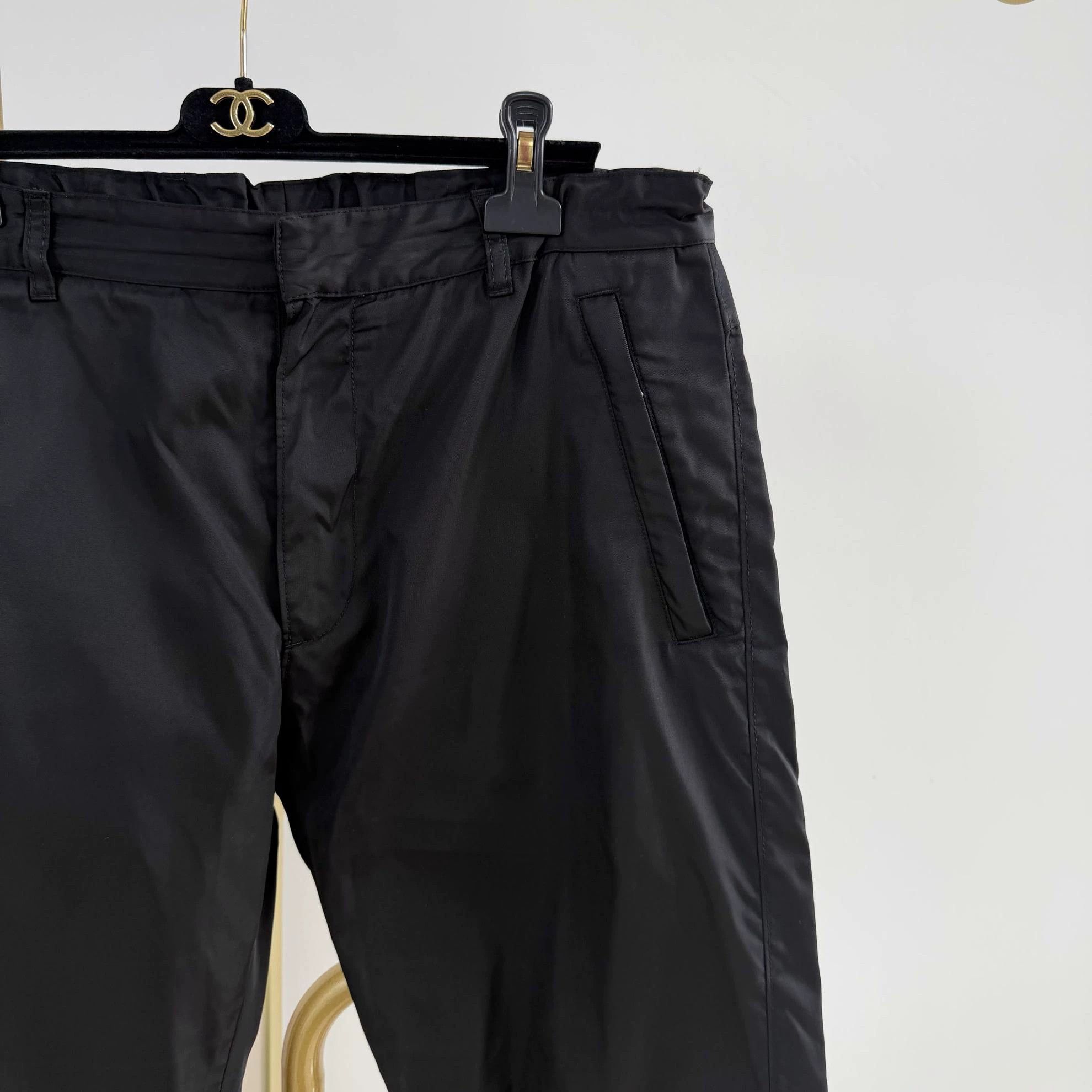 Prada Prada Black Triangle Logo Casual Pants Size 50 5471 Size US 34 / EU 50 - 3 Thumbnail