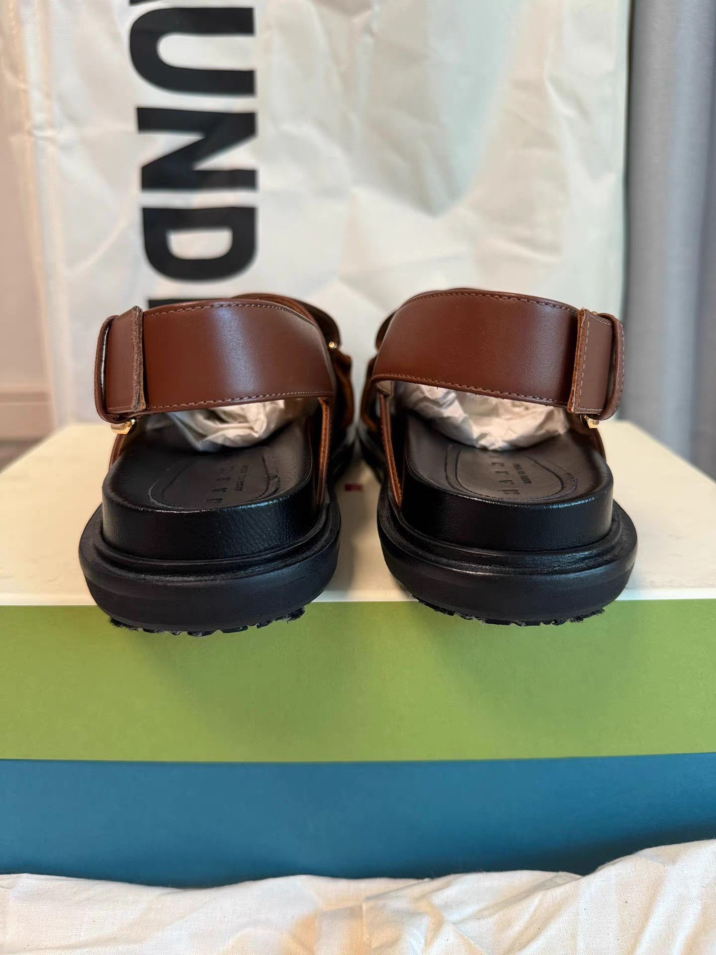 Marni Marni Fussbett New Brown Crisscross Strap Slide Sandals K6 Size US 6 / IT 36 - 4 Thumbnail