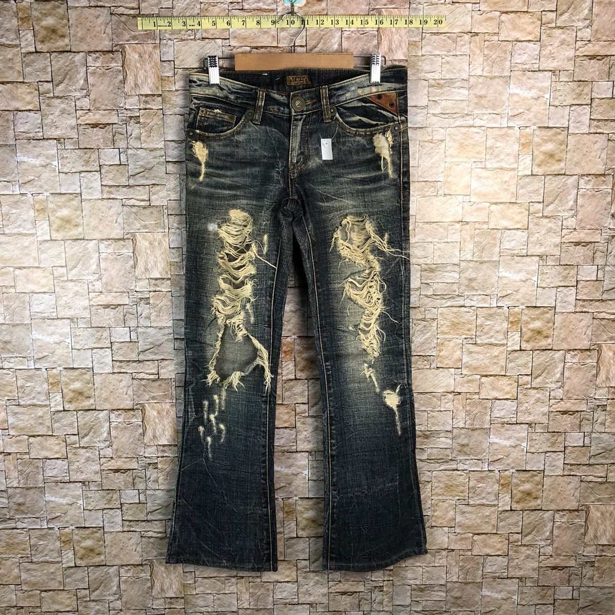 Japanese Brand Detail Blue Distressed Denim Pants #A132 Size 25" / US 0 / IT 36 - 1 Thumbnail