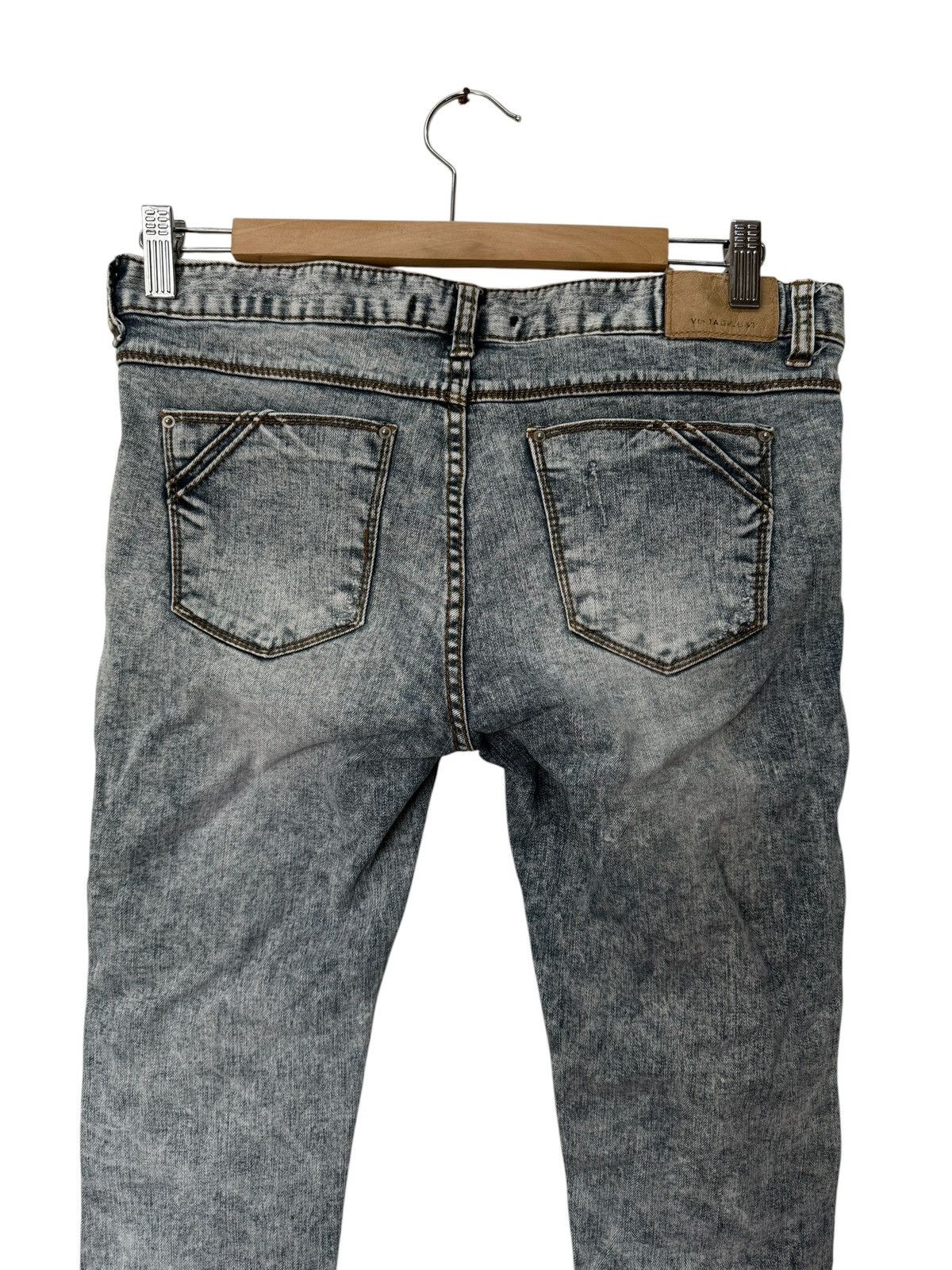Japanese Brand Vintage. B&T Blue Acid Wash Distressed Skinny Jeans Size 29" - 5 Thumbnail
