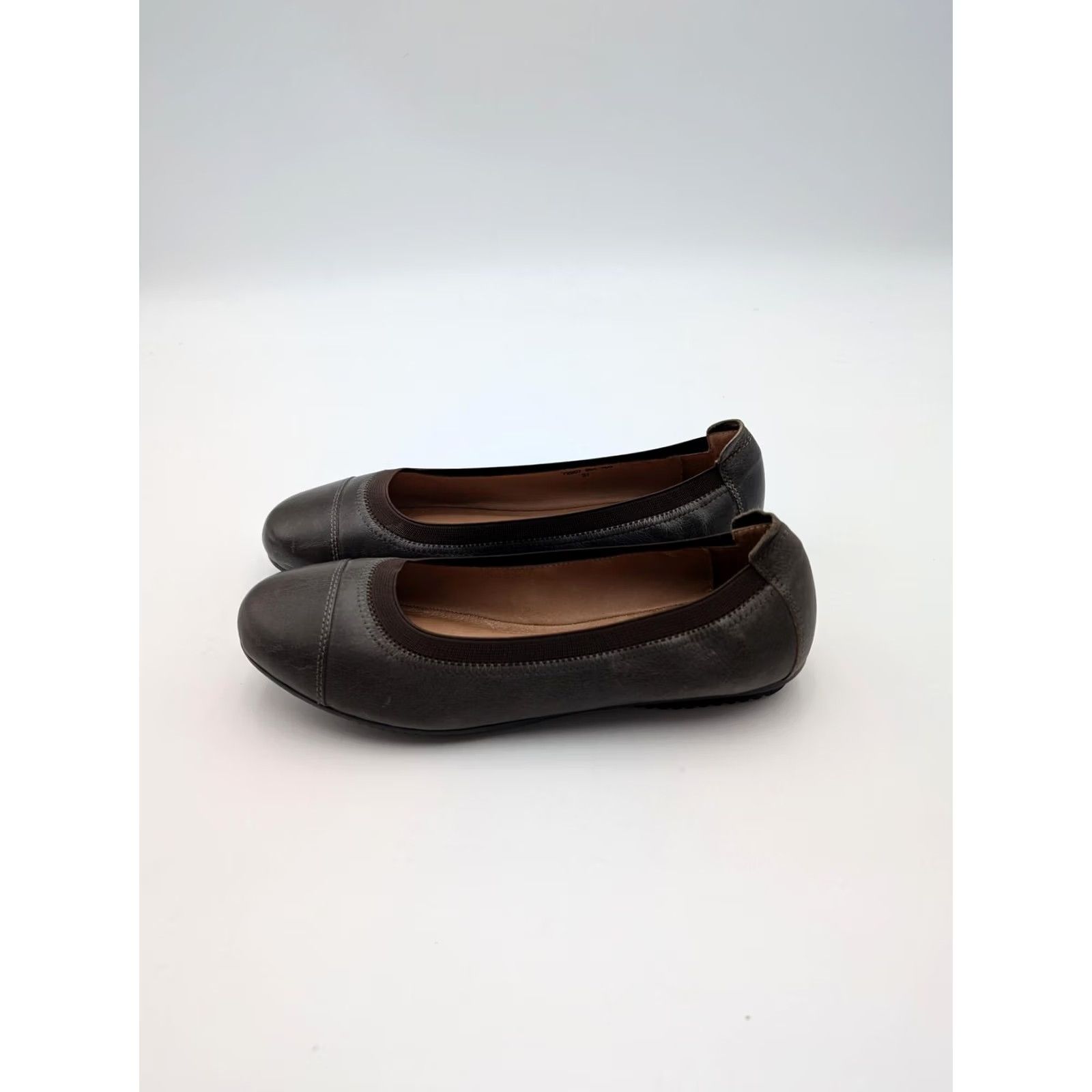 Vintage Josef Seibel Ballet Flats Womens 6.5 Gray Leather Double Air Reaction Flat Casual Shoes Size US 7 / IT 37 - 2 Thumbnail