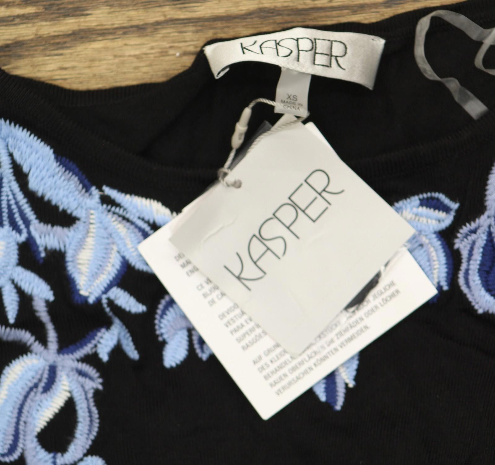Other Kasper Womens Sleeveless Embroidered Top 10924833 Black Xs Size XS / US 0-2 / IT 36-38 - 3 Thumbnail