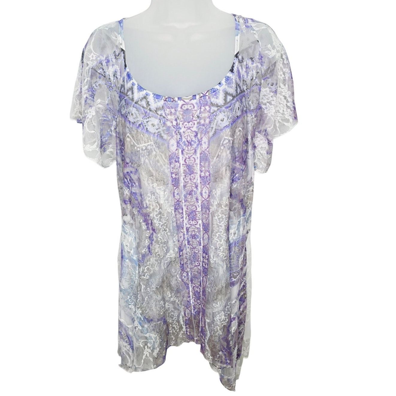 Other Womens 2X Sheer Lace Tunic Top Boho Fairycore Romantic Size XXL / US 16-18 / IT 52-54 - 1 Thumbnail