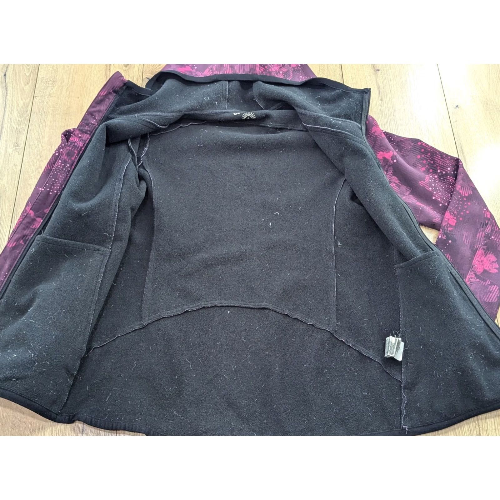 Desigual Desigual Floral Softshell Jacket Womens Size L Purple Full Zip Hooded Outdoor Size L / US 10 / IT 46 - 2 Thumbnail