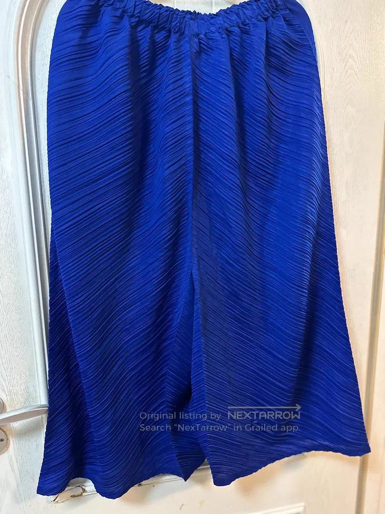 Issey Miyake Issey Miyake size:3 Blue Wide-leg Pants Size 31" - 1 Thumbnail
