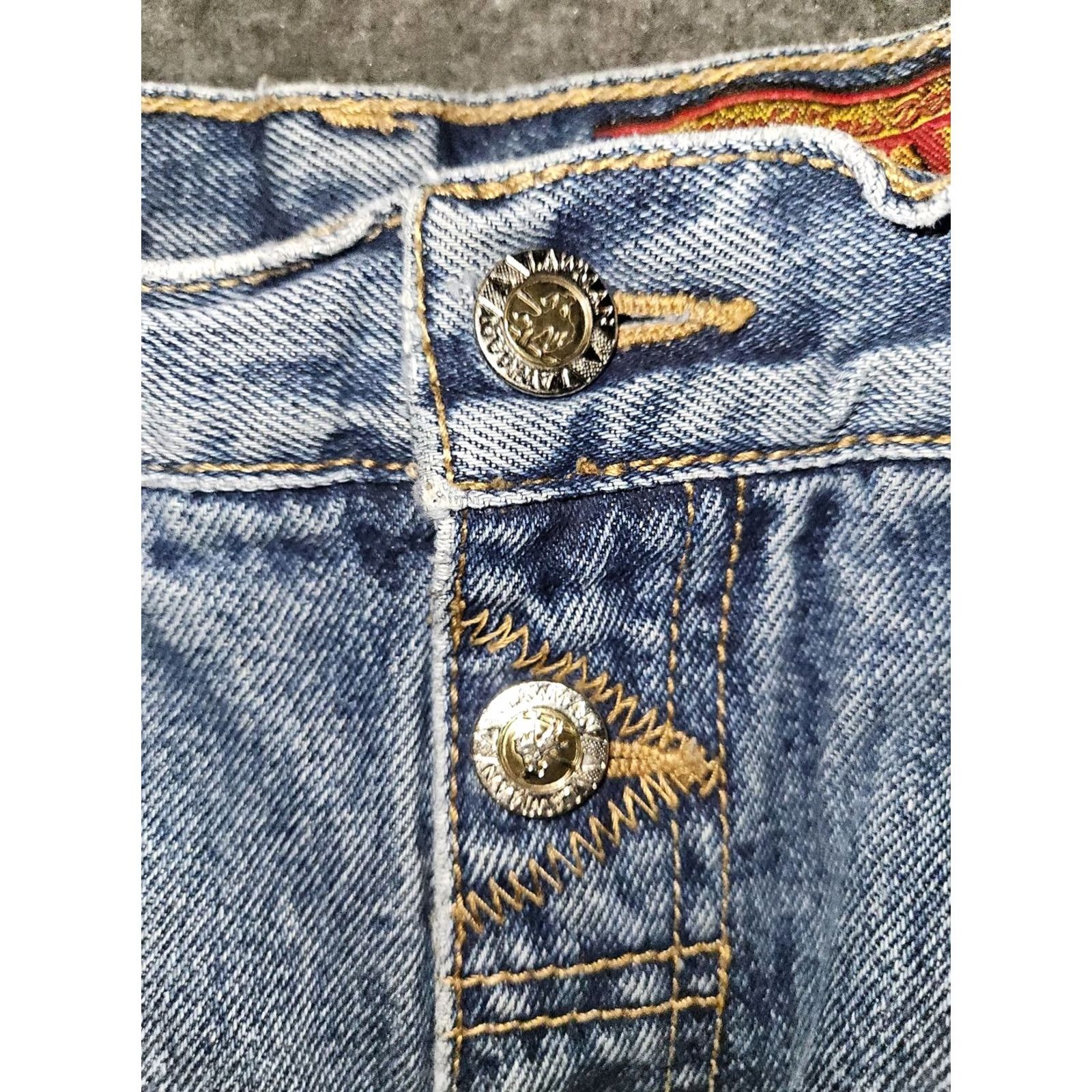 Vintage VINTAGE Lawman Jeans Women's 11 High Rise Blue Distressed Straight 80s 90s Cowboy Boys? Size 32" / US 10 / IT 46 - 7 Thumbnail