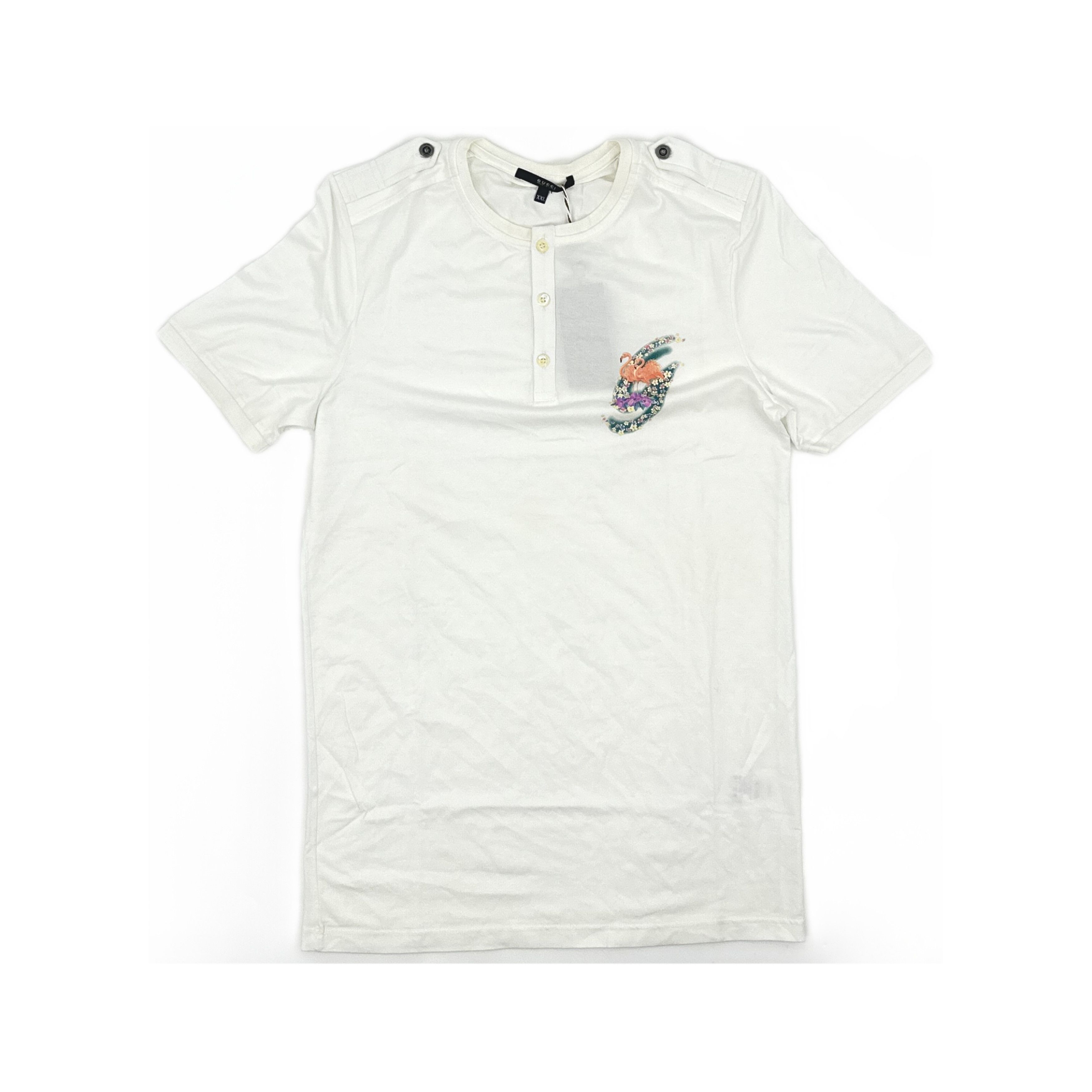 Gucci Gucci Embroidered Henley T-Shirt Size XXL Size US XXL / EU 58 / 5 - 1 Thumbnail