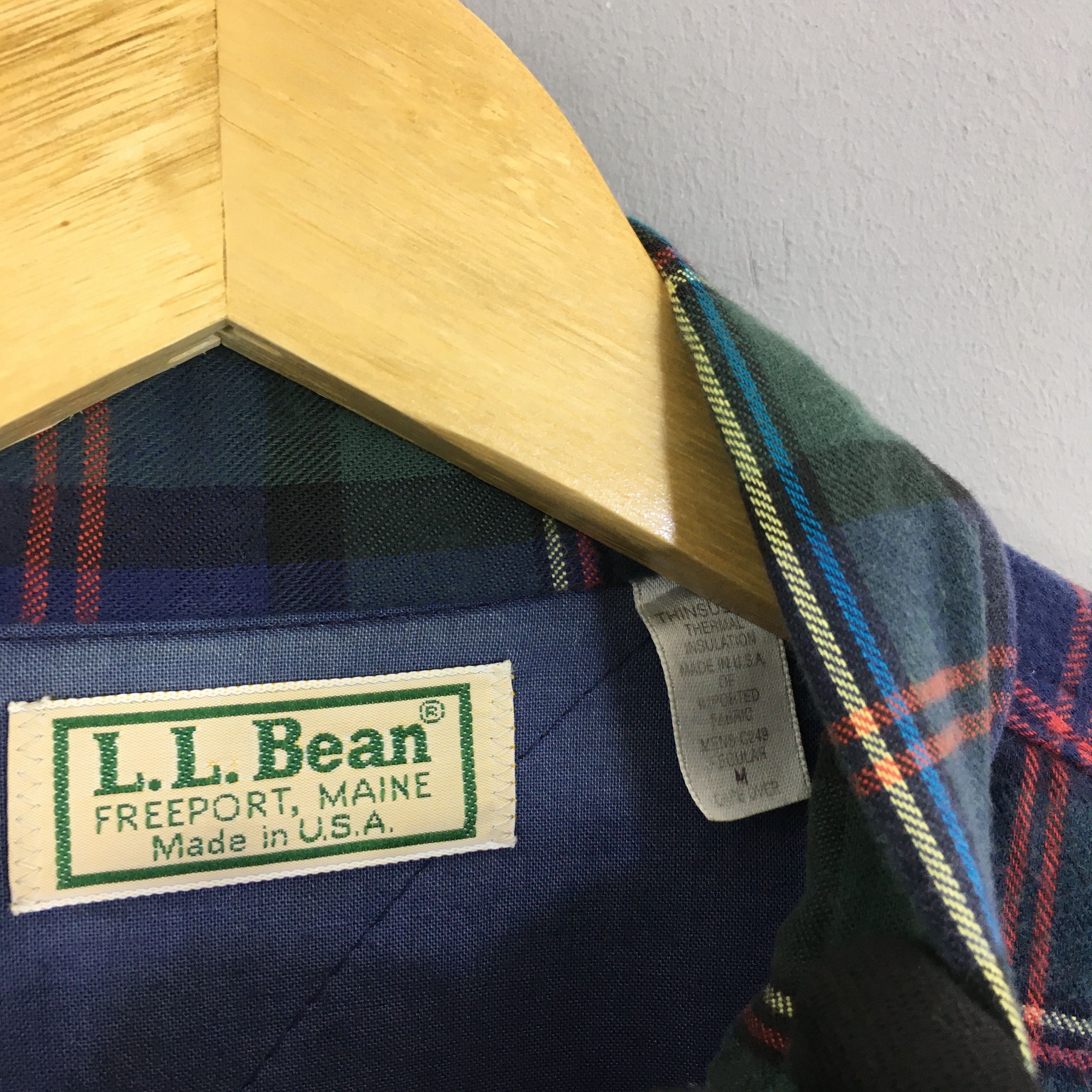 Flannel Vintage 90s LL Bean Lined Canvas Checkered Flannel Shirt M Size US M / EU 48-50 / 2 - 5 Thumbnail