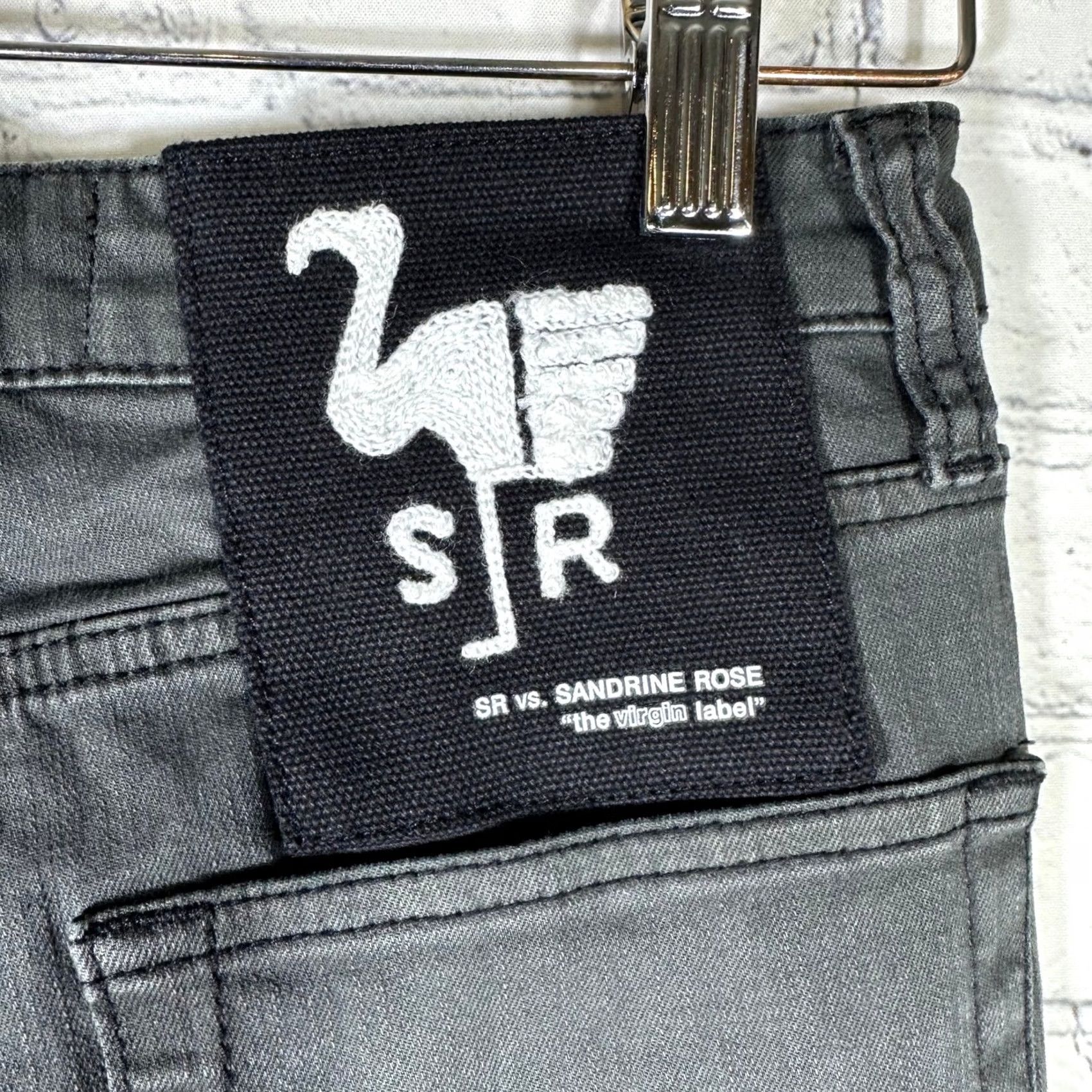 Vintage VINTAGE? No. Sandrine Rose Super Flare Jeans 27 Charbon Black High Rise Wide-Leg Stretch Denim Women Jeans with Pockets logo Bohemian 70s Retro Size 27" / US 4 / IT 40 - 7 Thumbnail