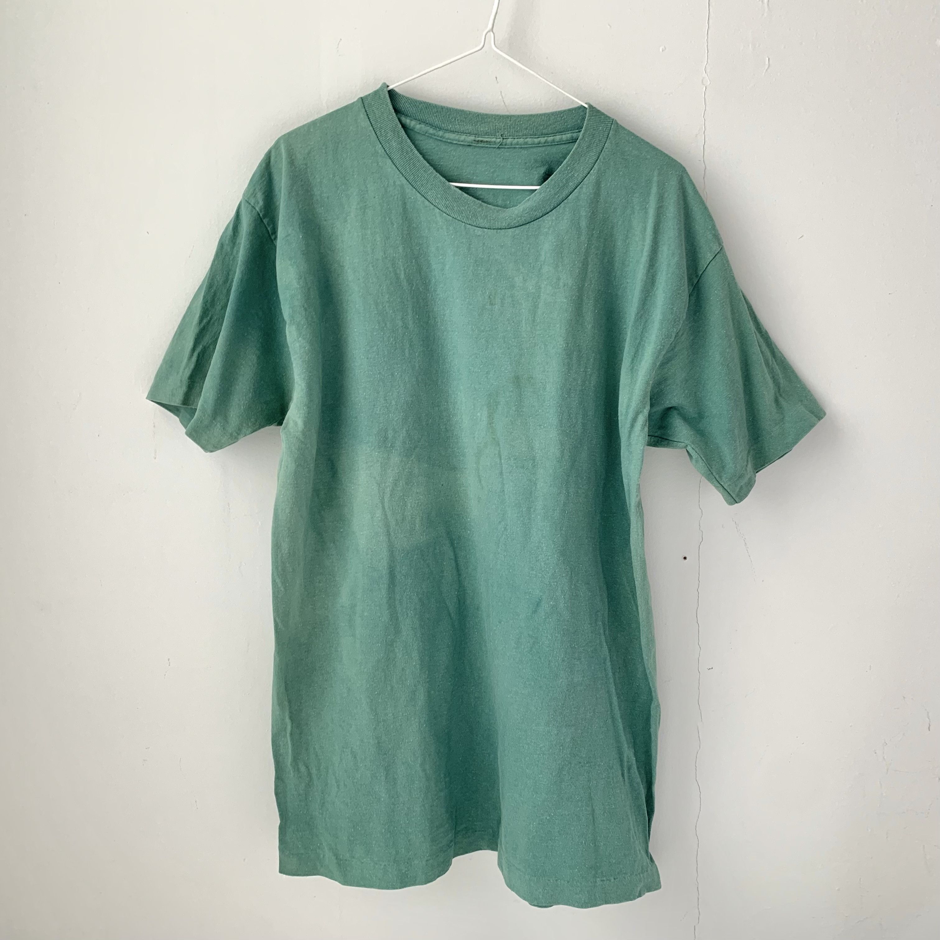 Other vintage sunfaded work blue-green cotton t-shirt Size US M / EU 48-50 / 2 - 5 Thumbnail