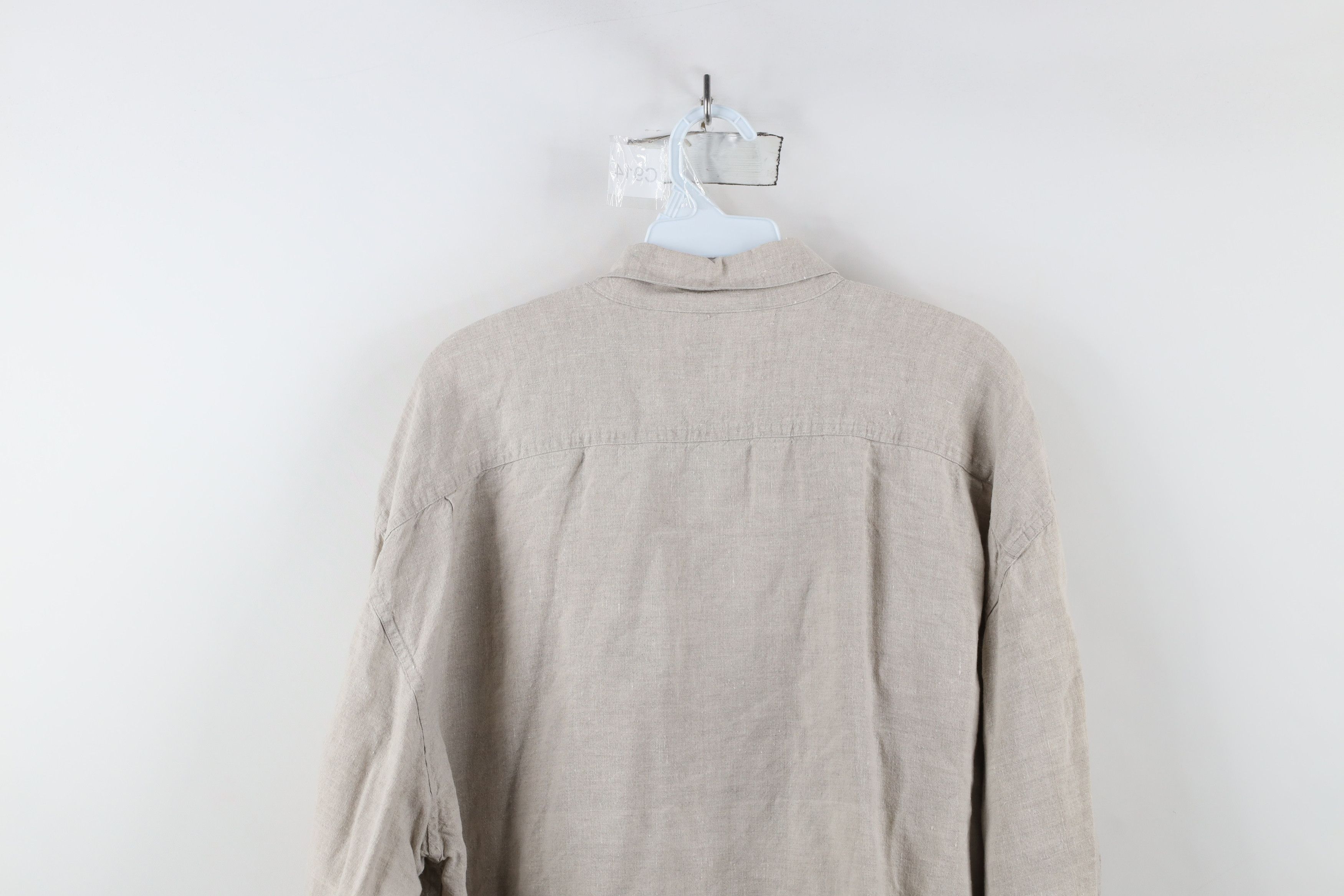 Vintage Vintage 90s Streetwear Collared Button Down Shirt Beige Size US XL / EU 56 / 4 - 12 Thumbnail