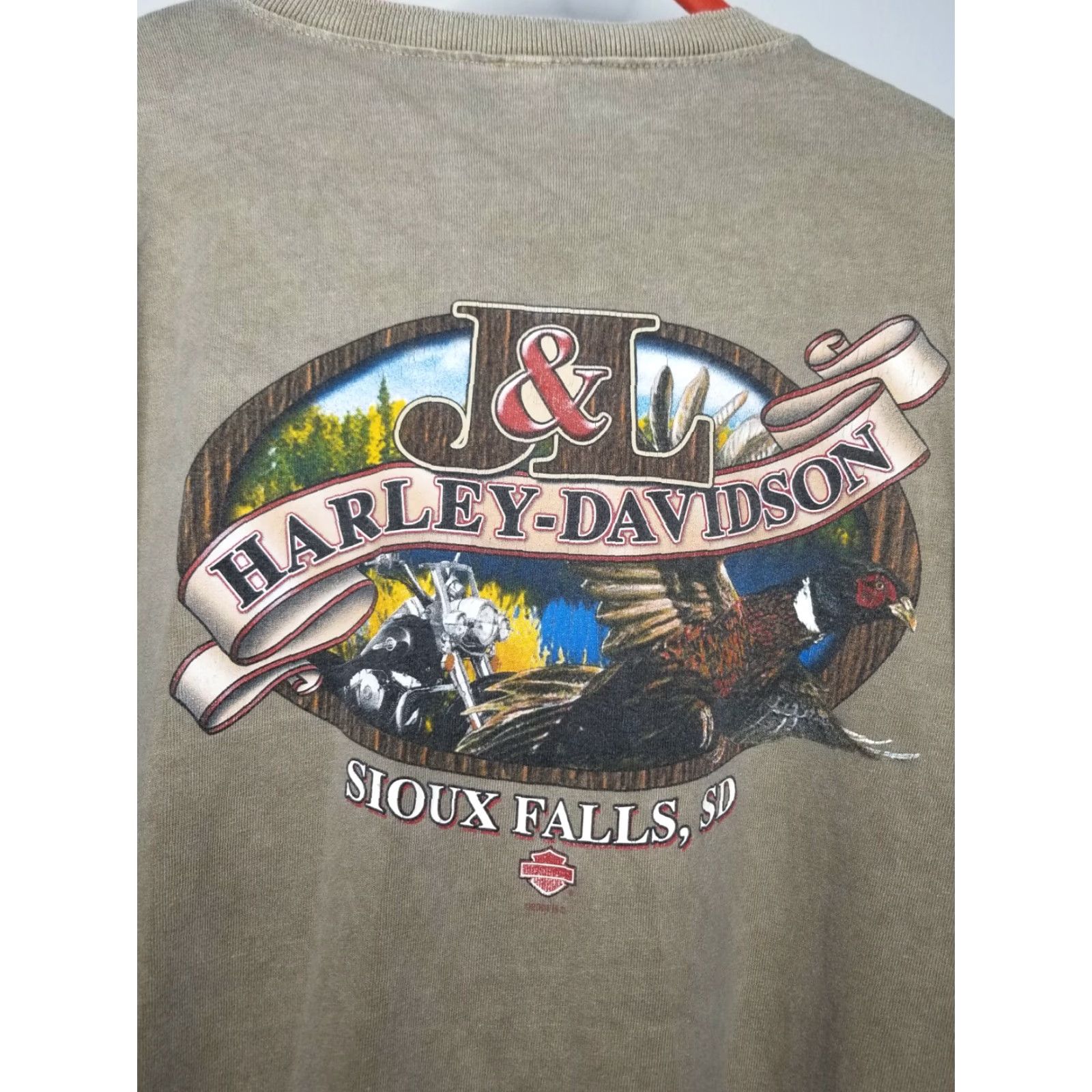 Harley Davidson Harley-Davidson T-Shirt Mens 3XL Henley Crew Neck Short Sleeve Beige Logo Retro Sioux Falls SD R.K. Stratman Size US XXL / EU 58 / 5 - 4 Thumbnail