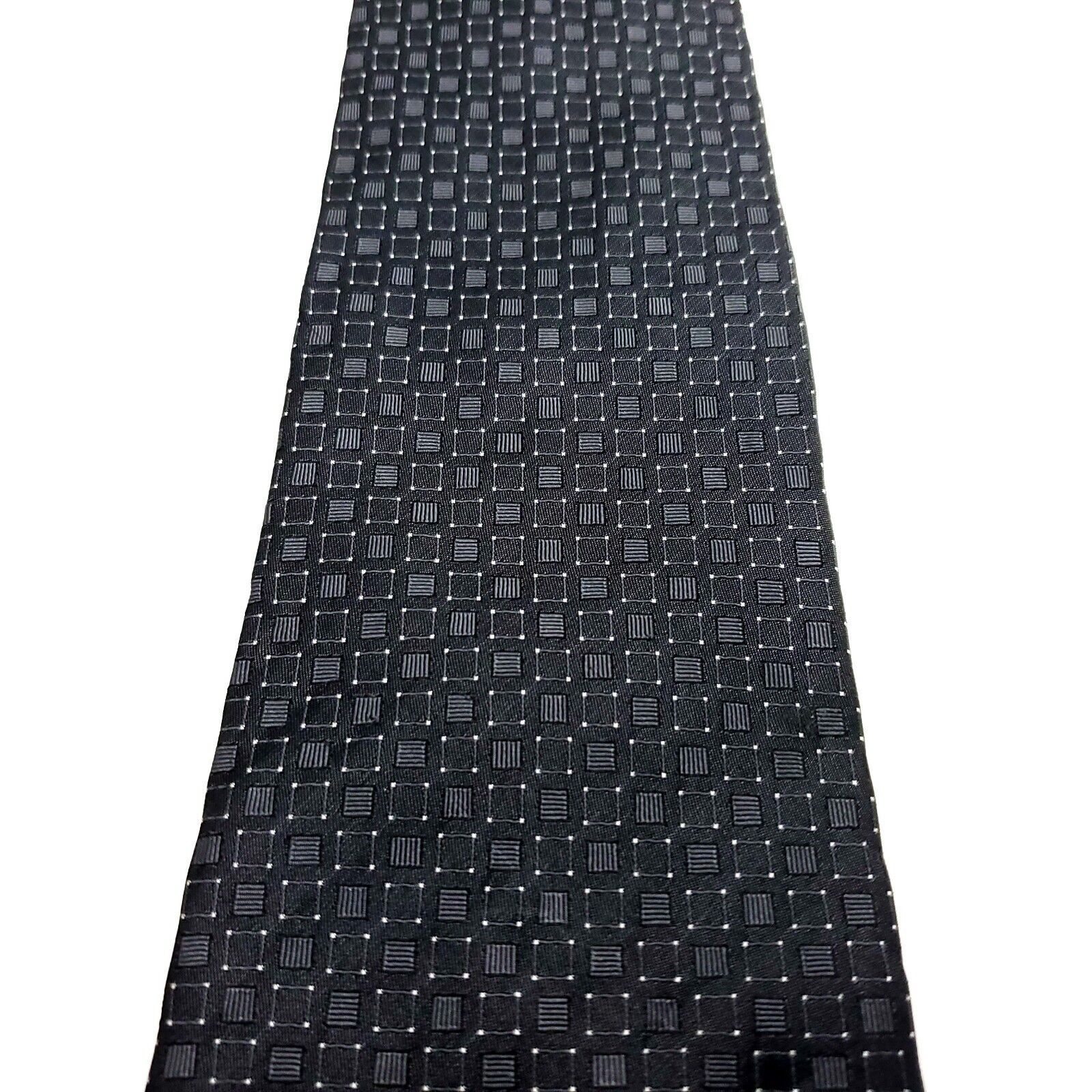 Apt. 9 Apt 9 Silk Tie Gray Geometric Woven Size ONE SIZE - 2 Thumbnail
