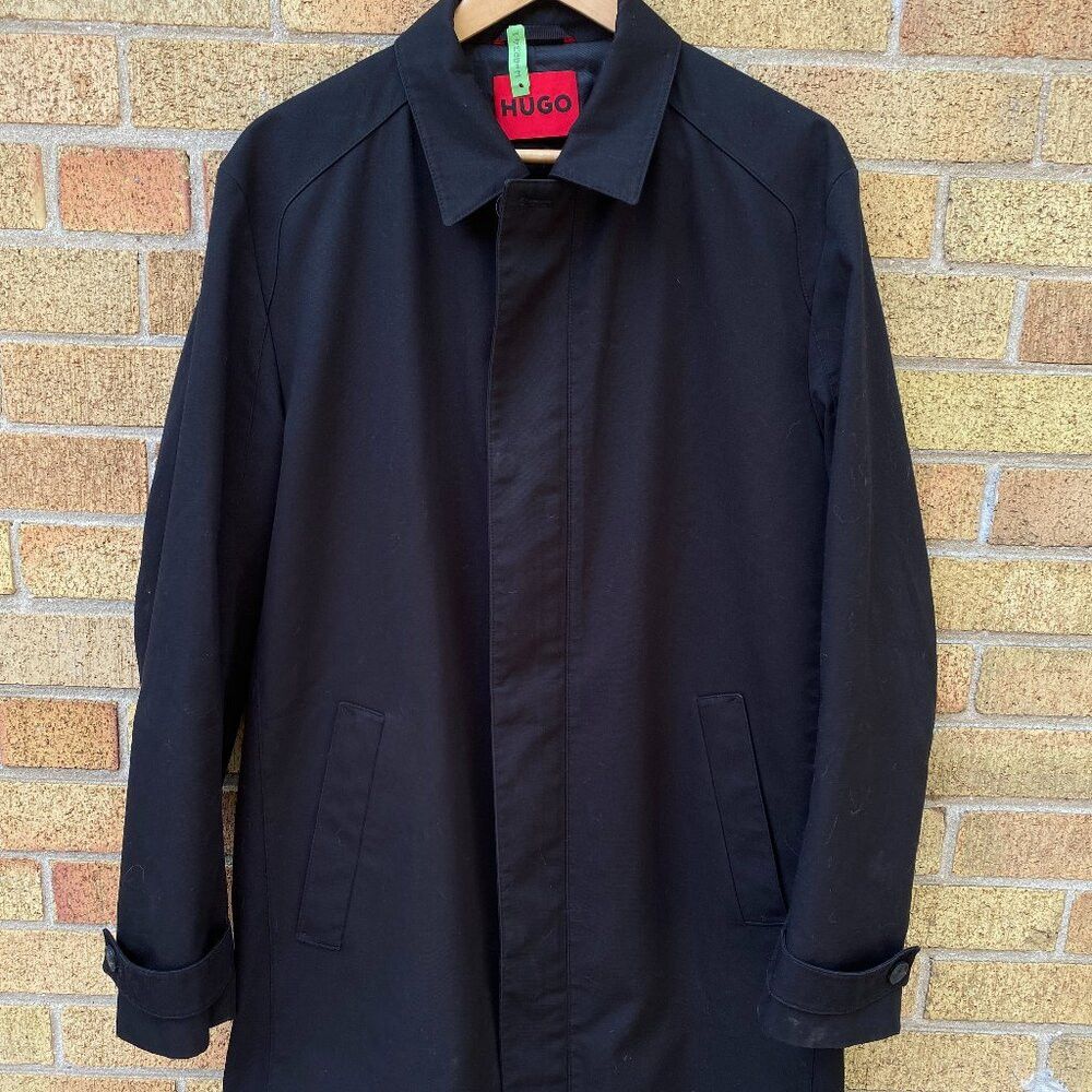 Hugo × Hugo Boss Hugo Boss HUGO Collection Trench Coat Mens Black Large Size US L / EU 52-54 / 3 - 1 Thumbnail