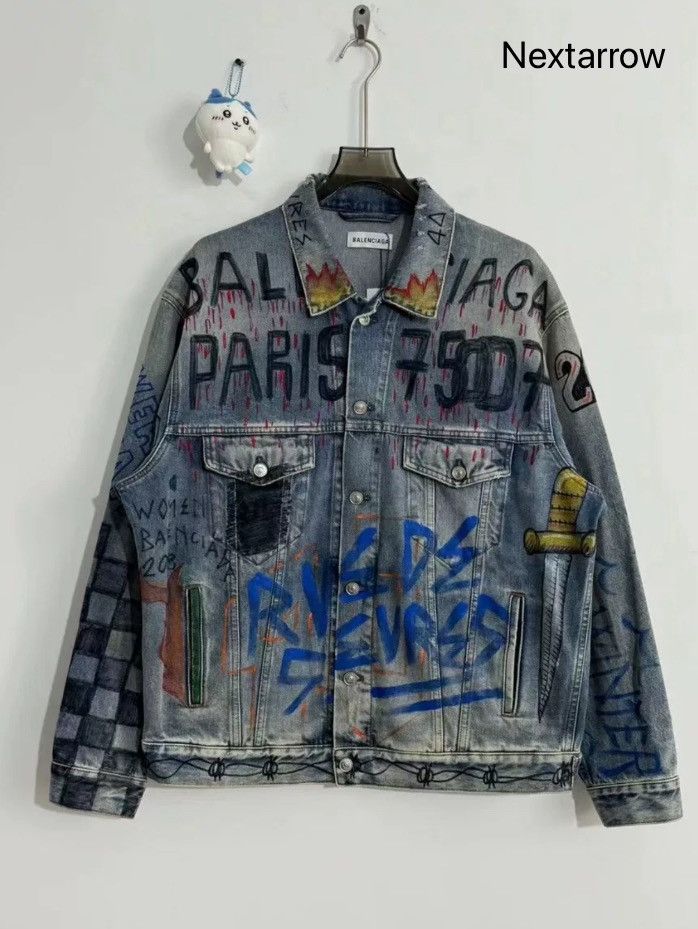 Balenciaga Balenciaga graffiti covered denim jacket2412-Nextarrow Size US M / EU 48-50 / 2 - 1 Thumbnail