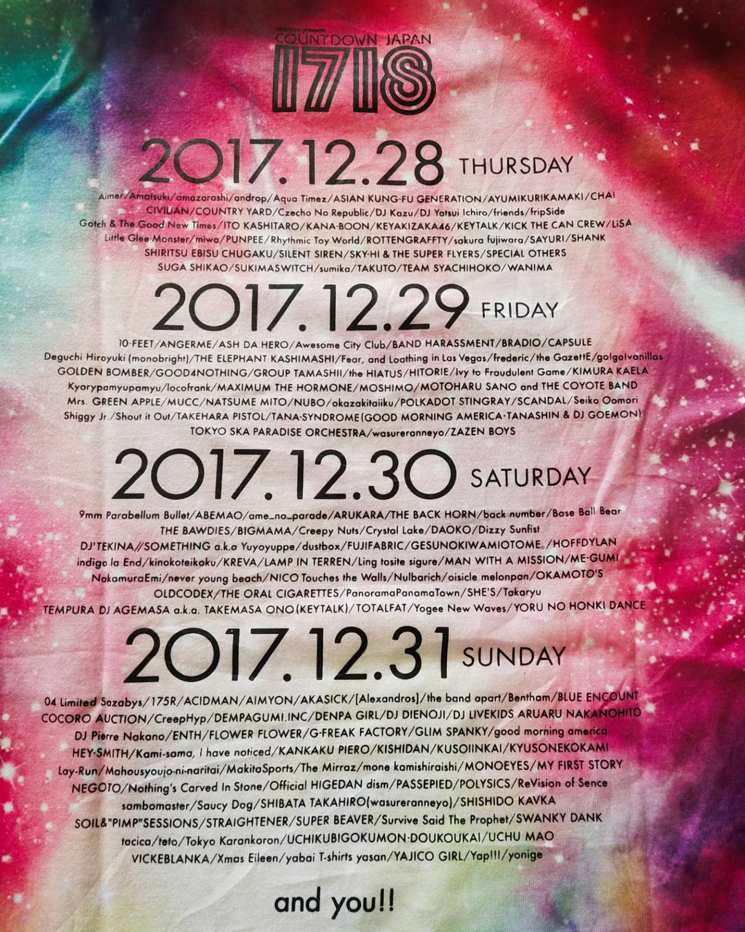 Band Tees × Japanese Brand Rock in Japan Countdown Japan 1718 AOP Festival Tees Size US M / EU 48-50 / 2 - 4 Thumbnail