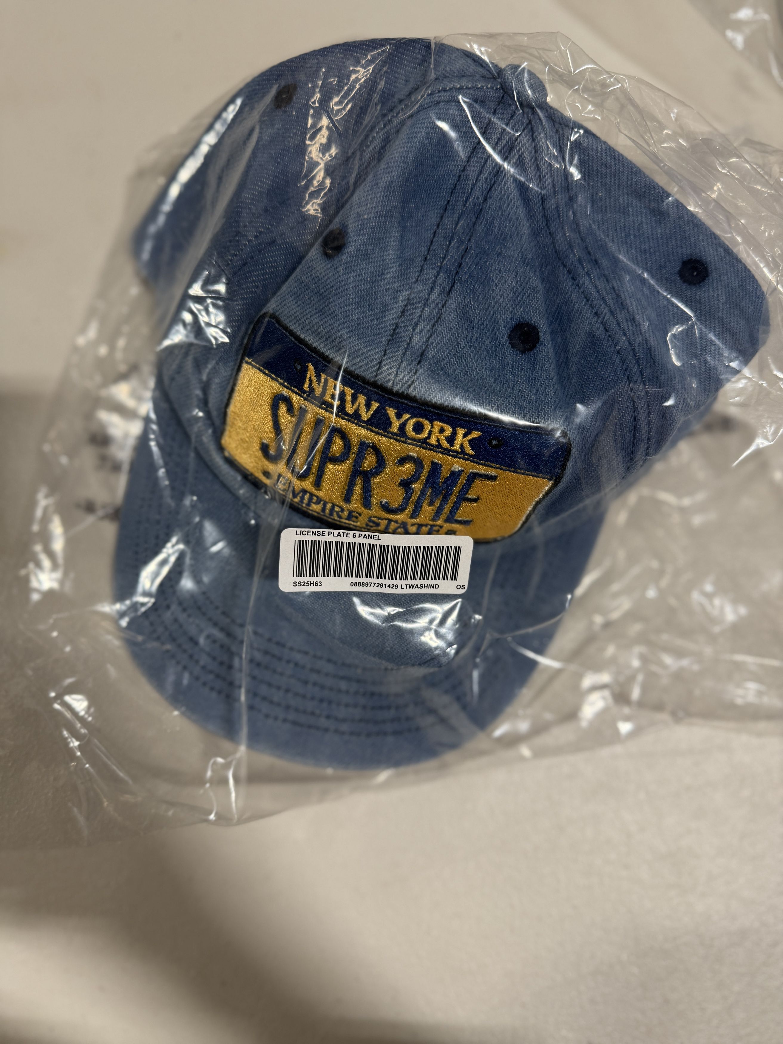 Supreme Supreme License Plate 6-Panel (FW25) Denim Sz Adjustable Size ONE SIZE - 3 Thumbnail