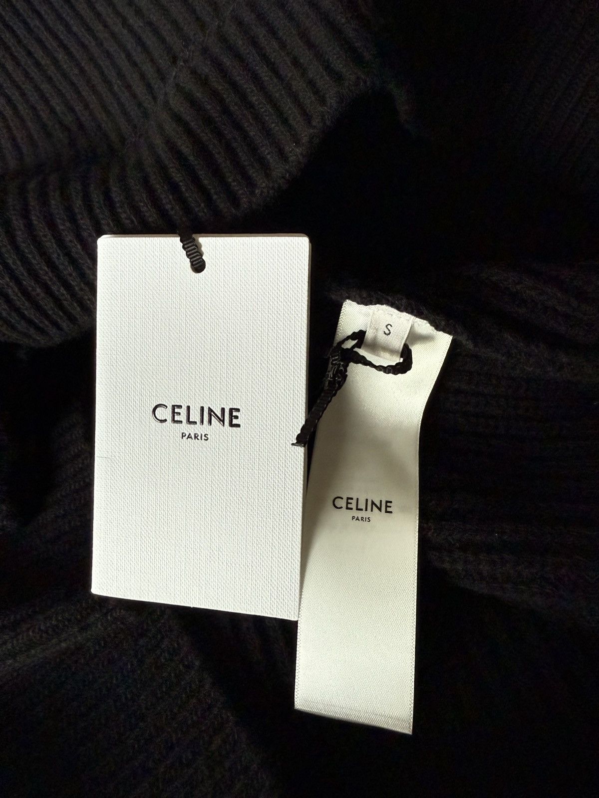 Celine $2k Celine hoodie sweater leather logo black wool Hedi S M Size US S / EU 44-46 / 1 - 18 Thumbnail