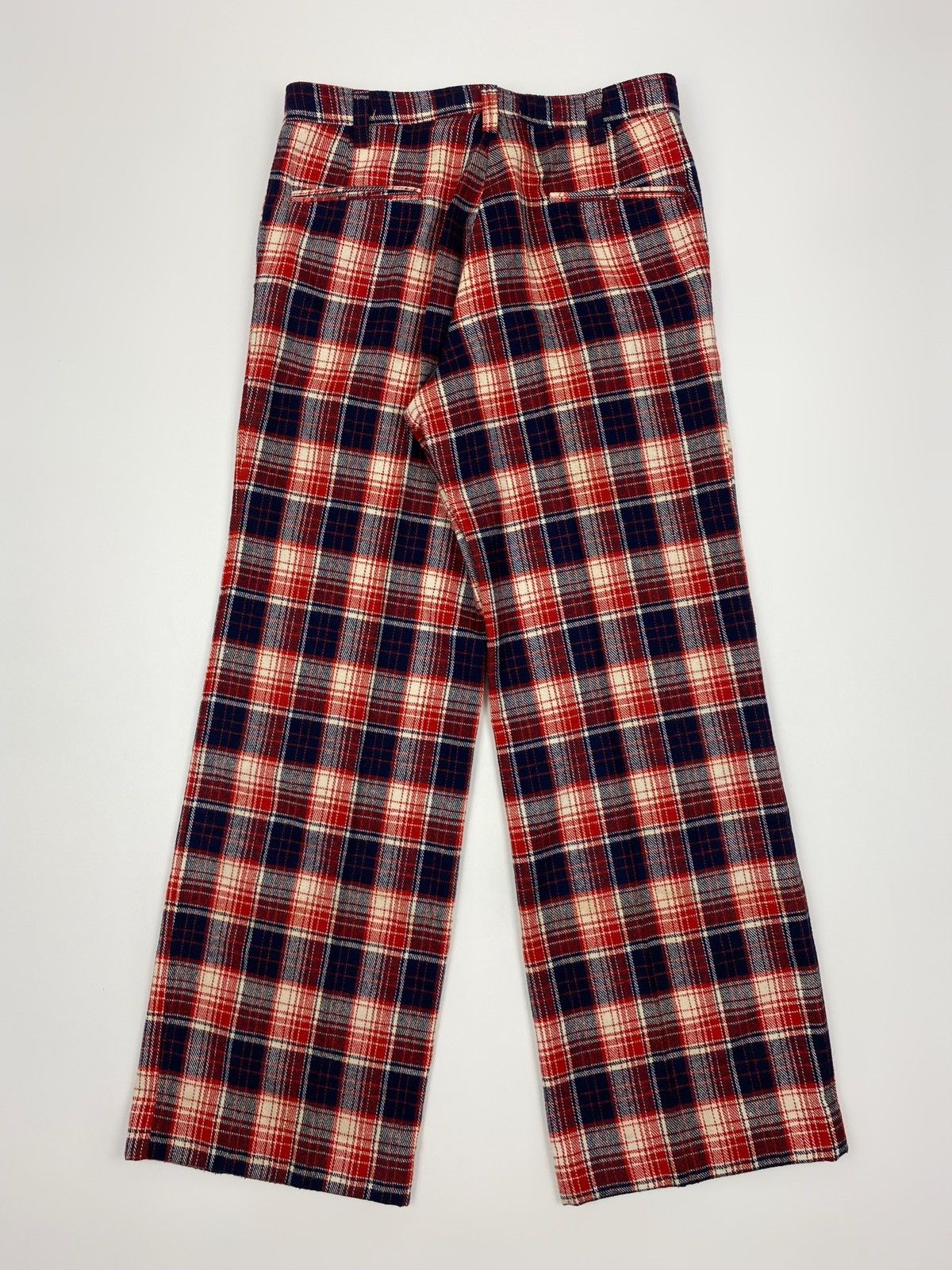 Vintage 1970’s Vintage Penthouse Wool Red Tartan Check Wide Trousers Size US 32 / EU 48 - 9 Thumbnail